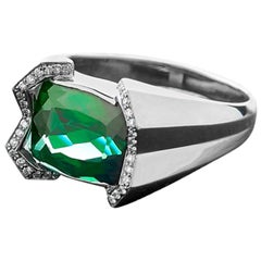 Sasonko 6.85 Carat Tourmaline Diamond 18 Karat White Gold Ring