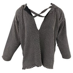 SASQUATCHfabrix Size L Navy & White Woven Cotton Hooded Jacket