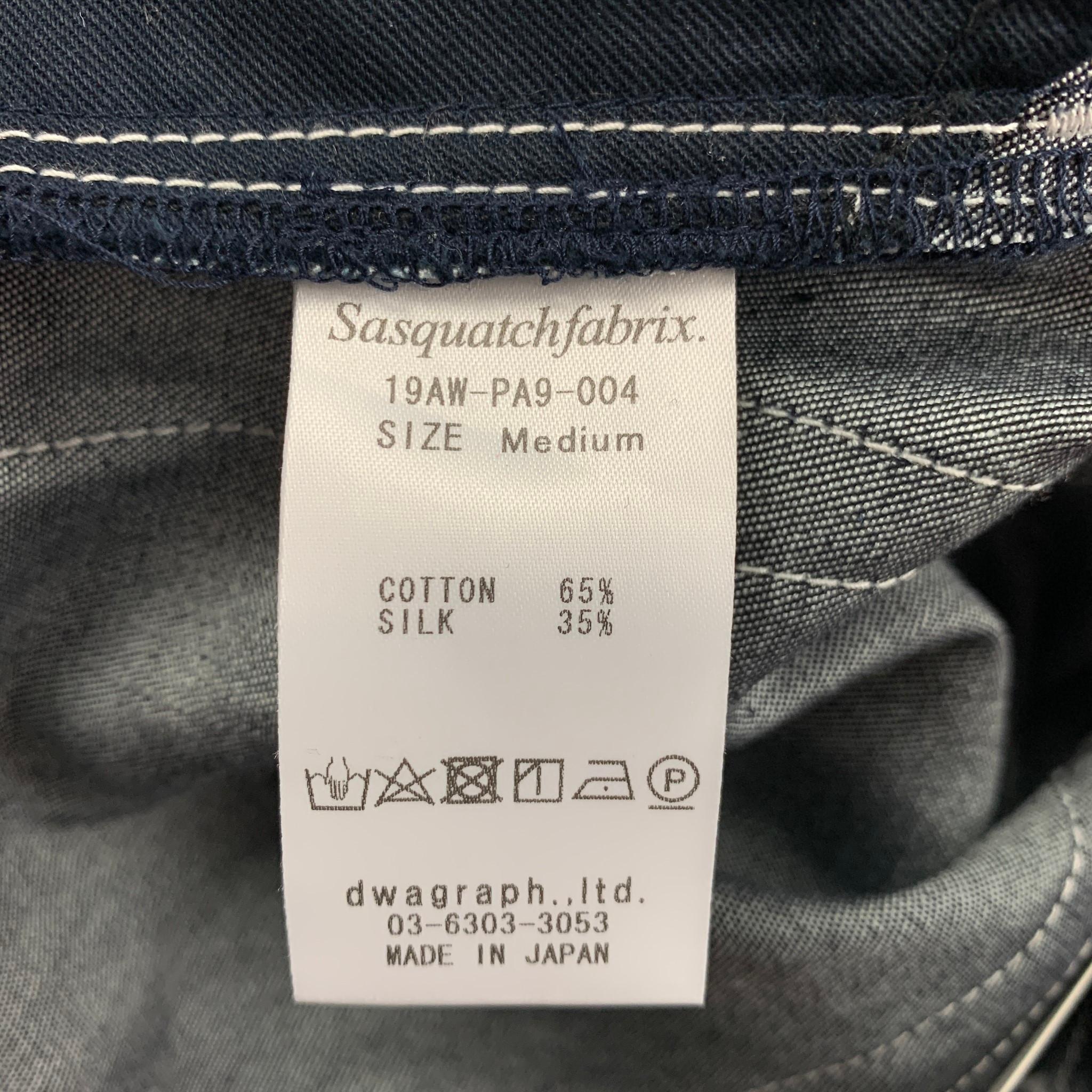 Gray SASQUATCHfabrix Size M Indigo Contrast Stitch Cotton Silk Jeans
