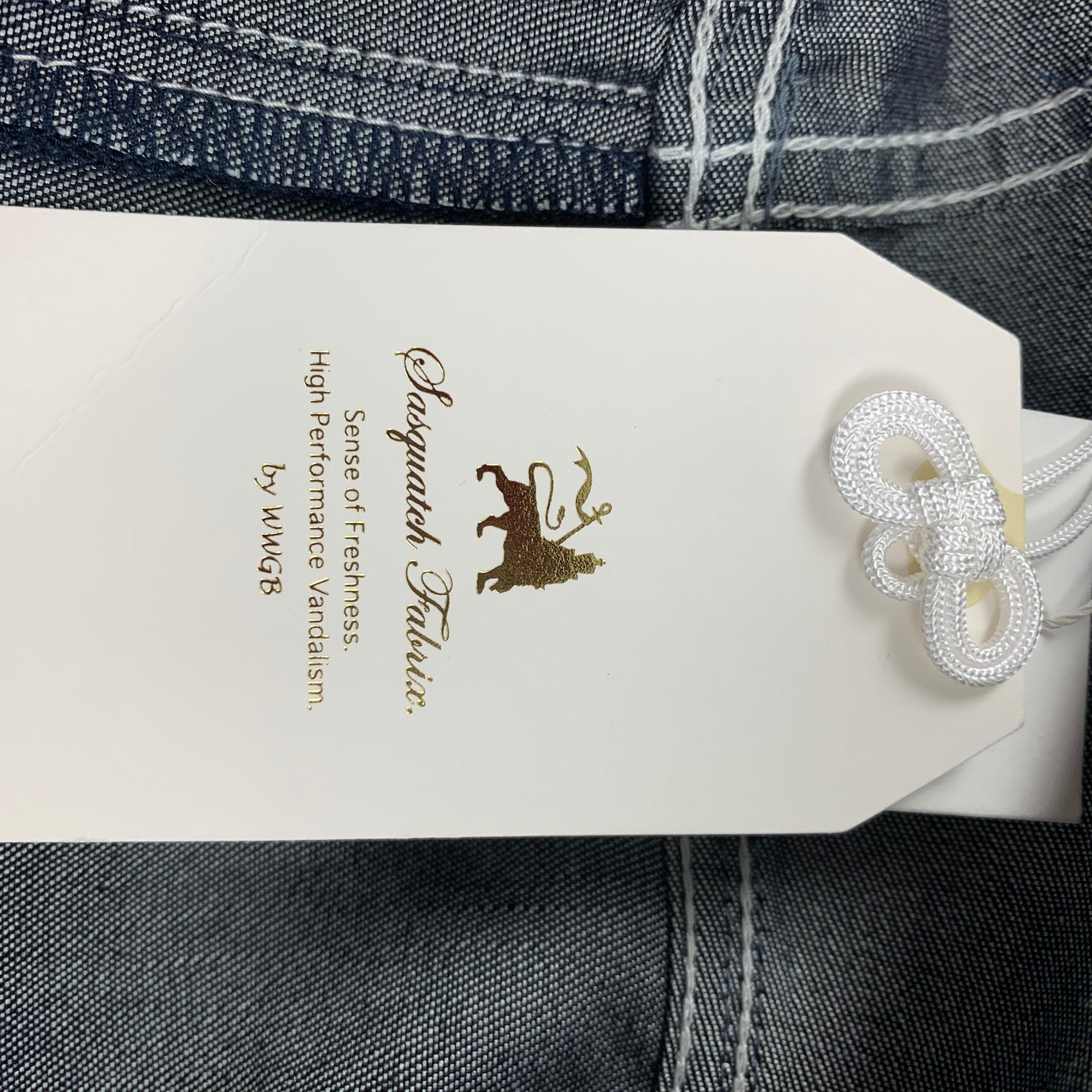 SASQUATCHfabrix Size M Indigo Contrast Stitch Cotton Silk Jeans In New Condition In San Francisco, CA