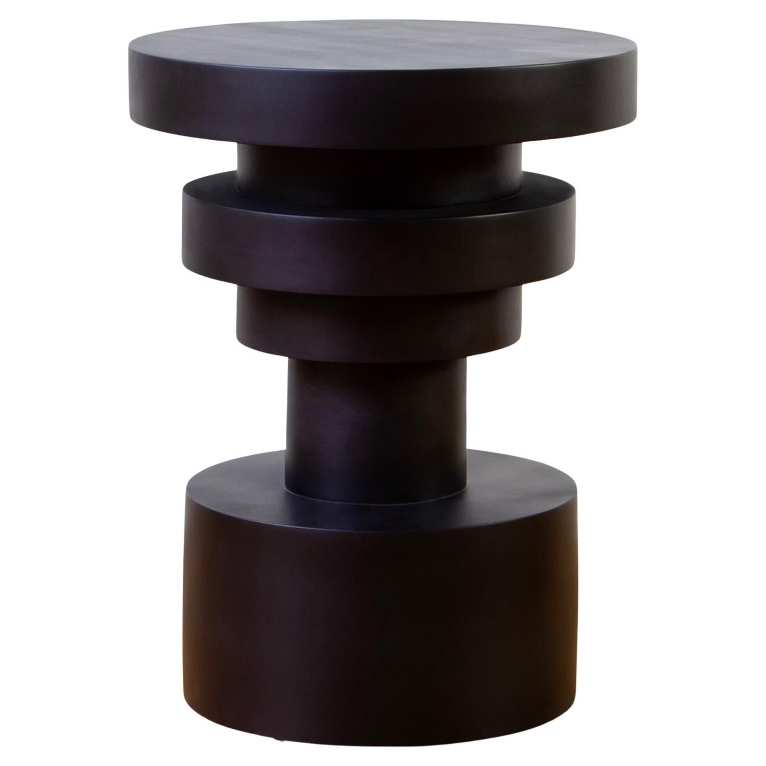 Sass Bedside Table from Souda, Short, Black, Wood Nightstand, Made to Order