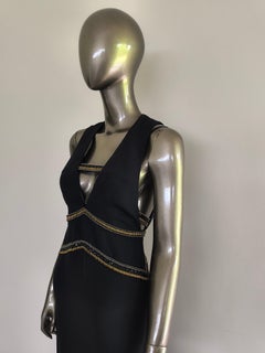 Sass & Bide Beaded Bralette V Neck Evening Down Silk Crepe Dress AU 36 US 2 UK 6