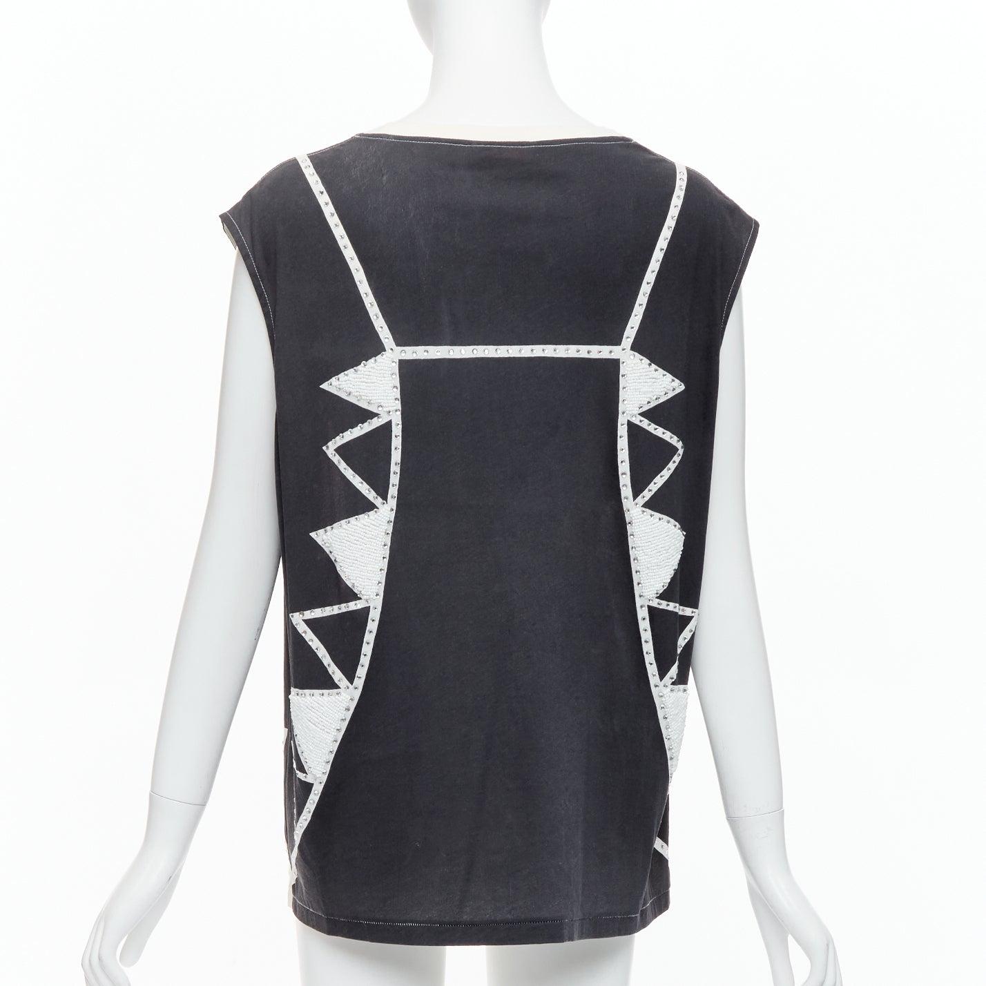 Donna SASS & BIDE Love Shady - canotta in cotone con cristalli neri e arancione neon S in vendita