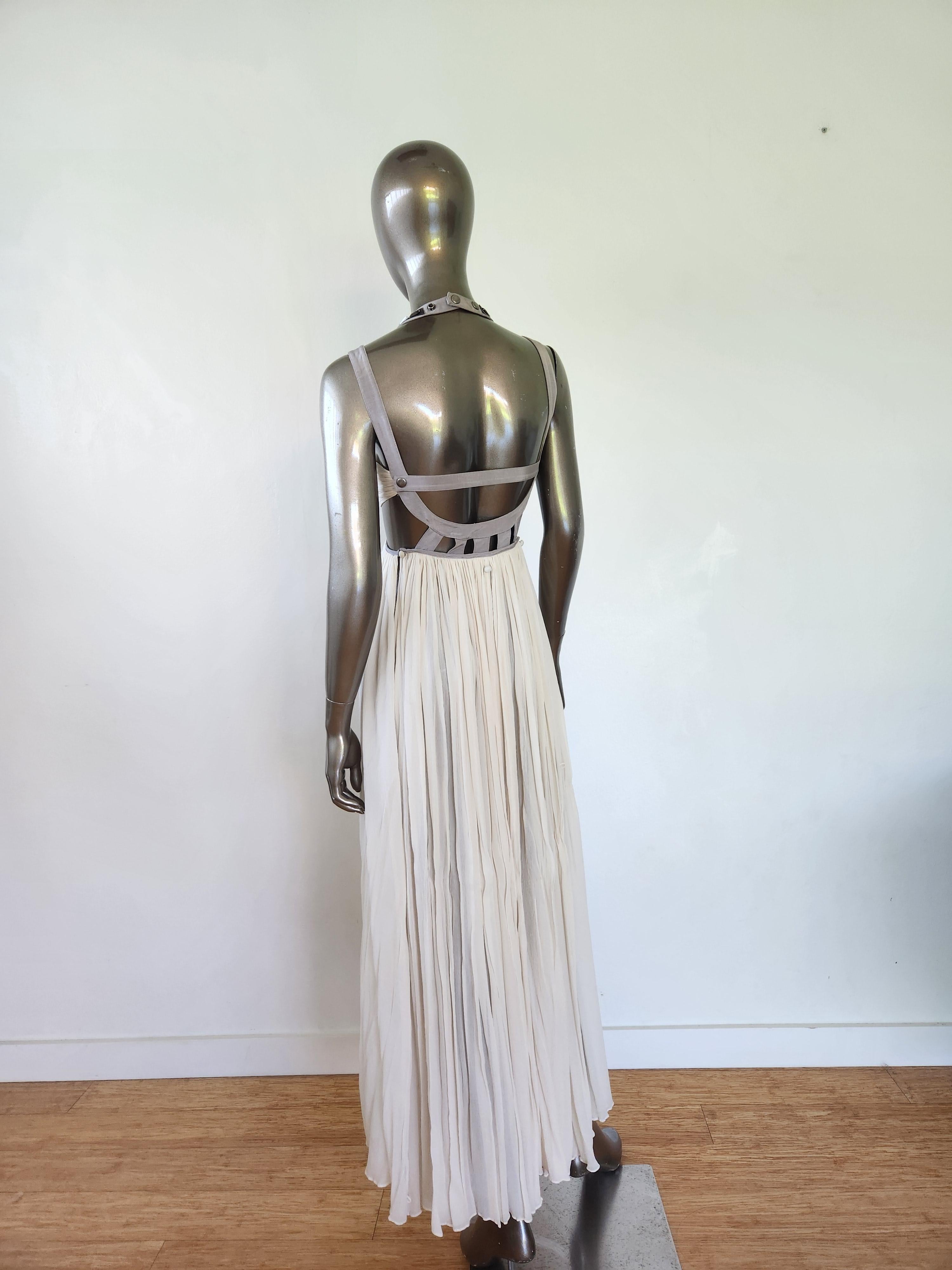 Gray Sass & Bide Silk Crepe 3 Way Maxi Harness Bustier Dress AU 8 US 2 For Sale