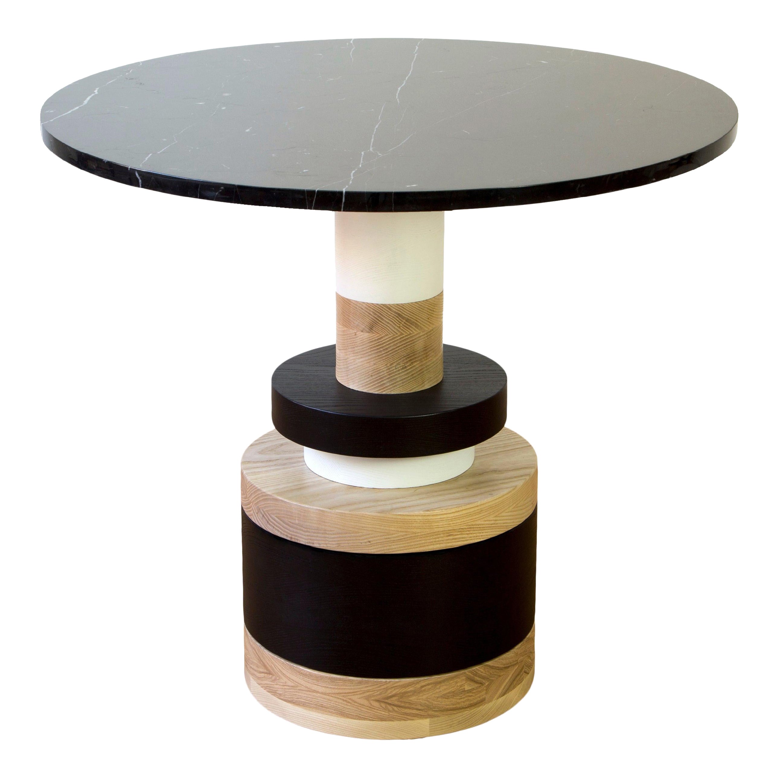 Sass Cafe Table from Souda, Small, Black Marble Top, Made to Order