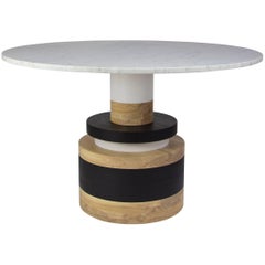 Table de salle à manger Sass de Souda, petite, plateau en marbre