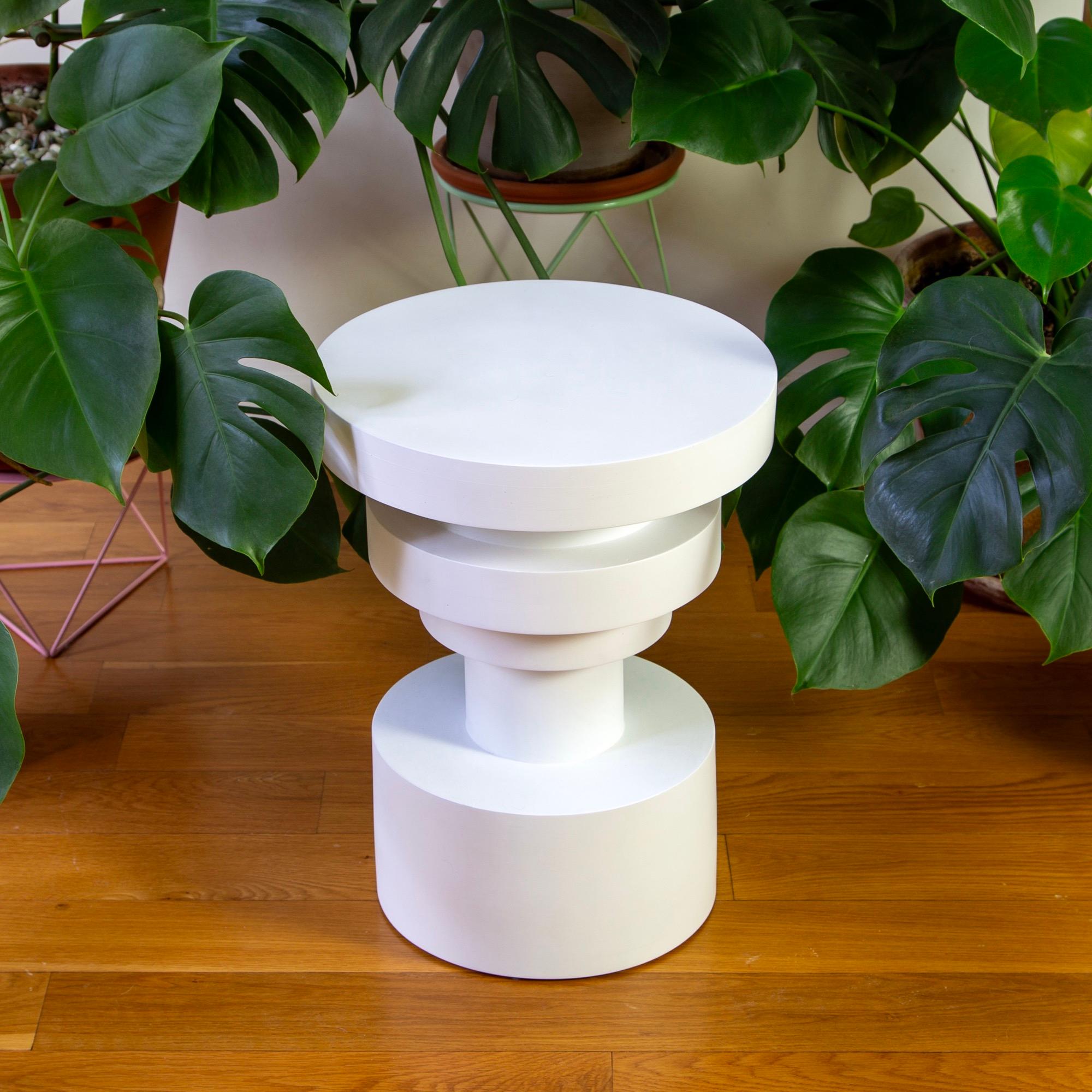 Sass Nesting Tables from Souda, White, Wood Side, End Tables, Made to Order For Sale 1