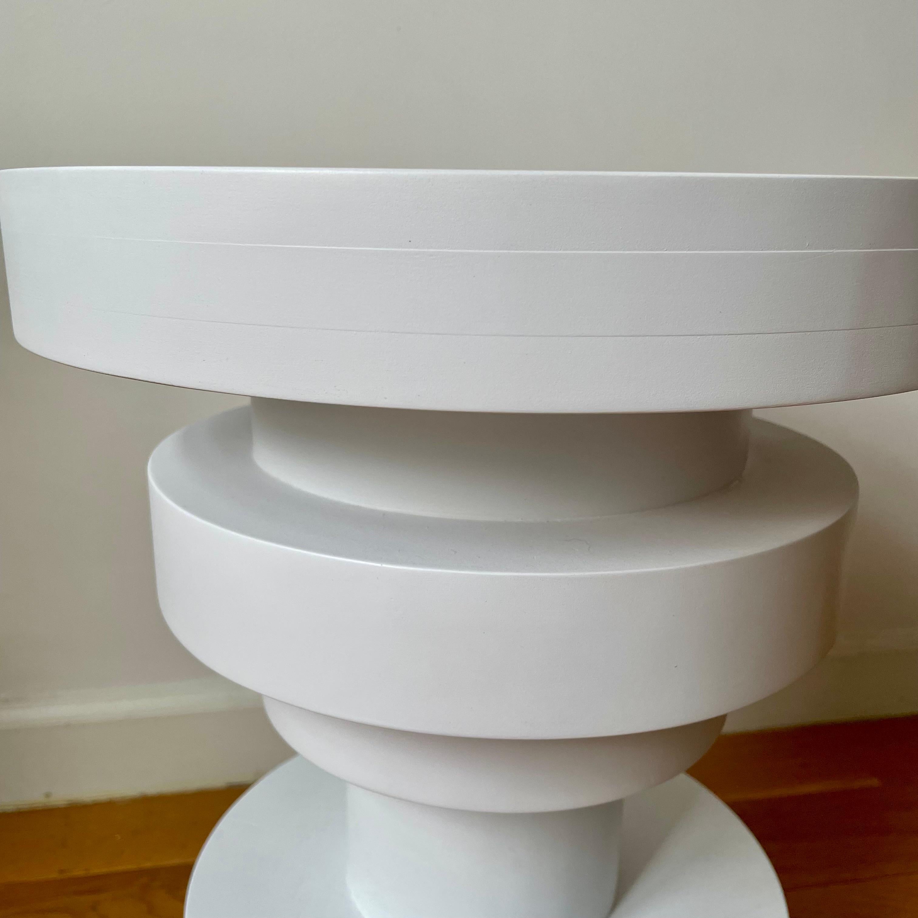 Moderne Sass Side Table from Souda, Short, White, Wood, Floor Model, In Stock en vente