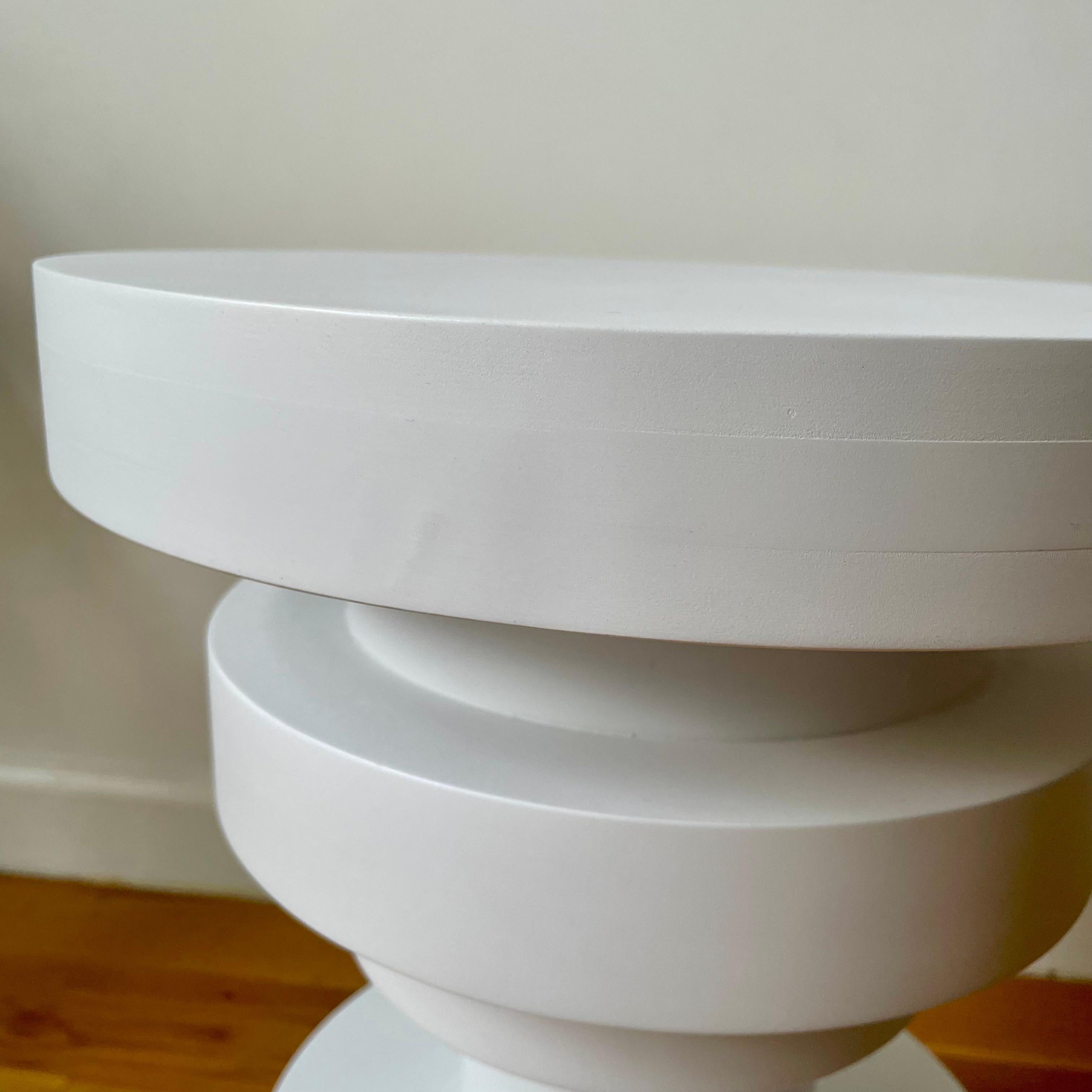 Américain Sass Side Table from Souda, Short, White, Wood, Floor Model, In Stock en vente