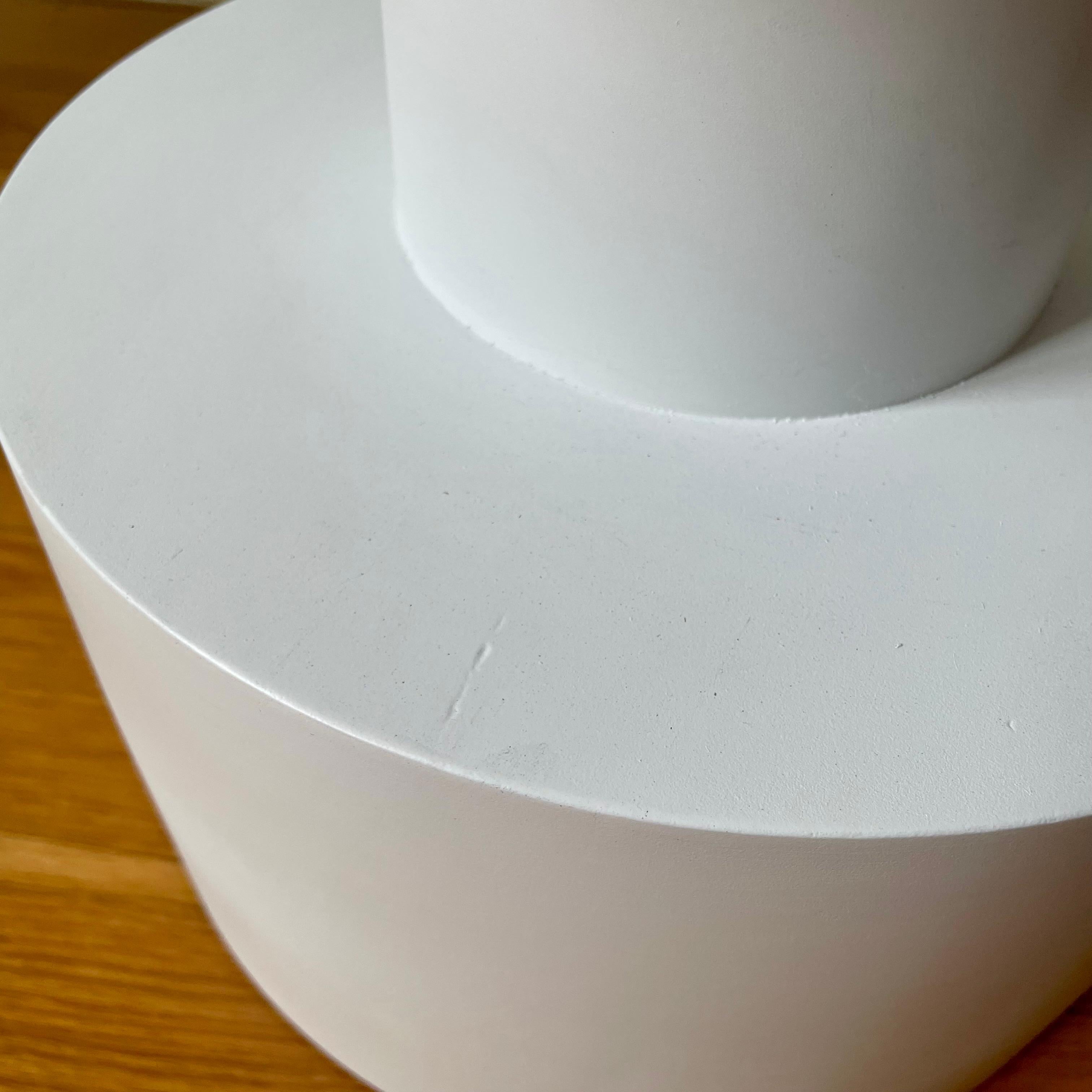 Sass Side Table from Souda, Short, White, Wood, Floor Model, In Stock Bon état - En vente à Brooklyn, NY