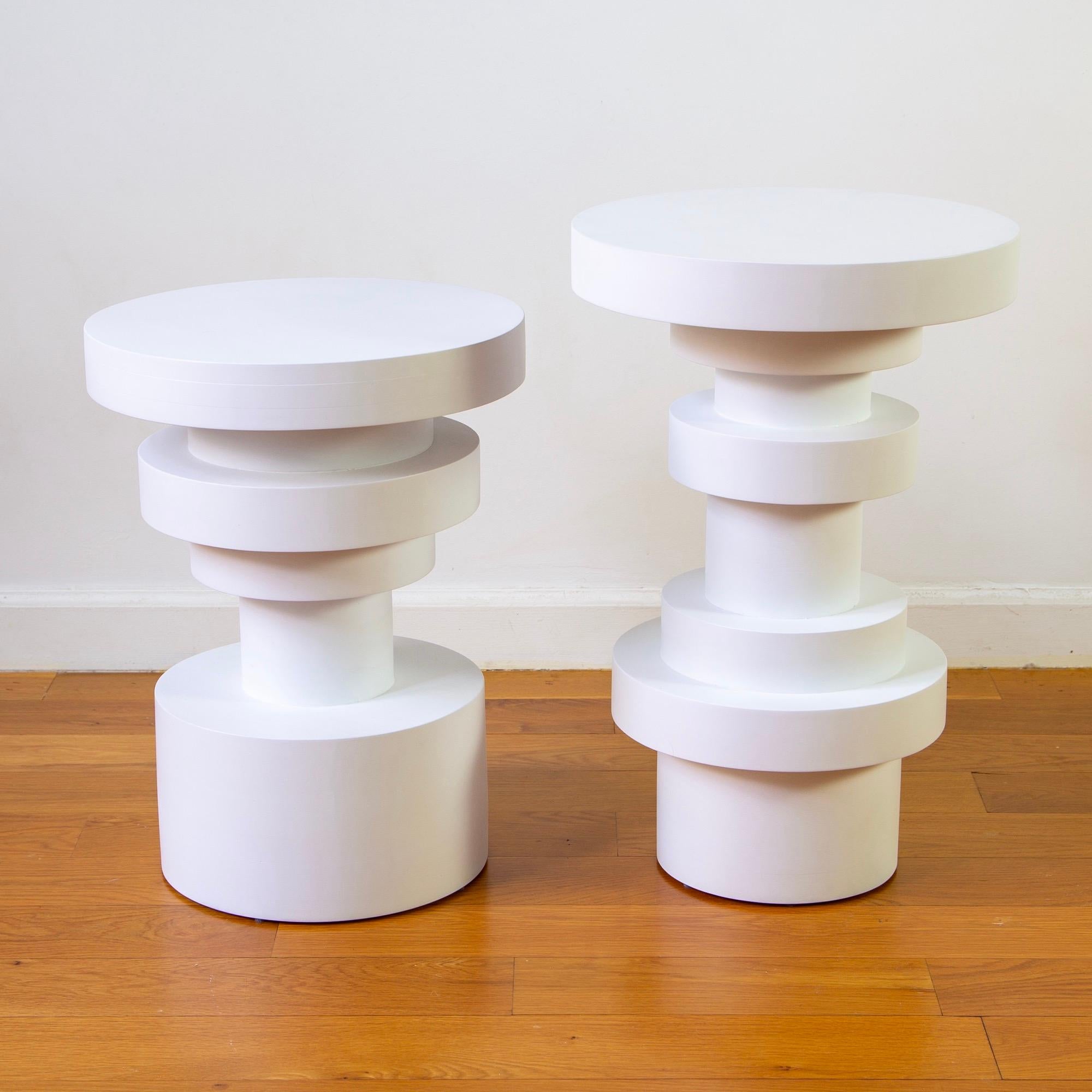 Sass Side Table from Souda, Tall, White, Wood End Table, Made to Order en vente 1