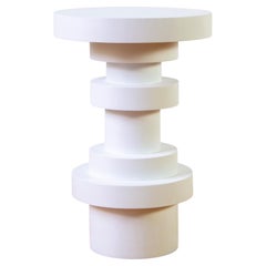 Sass Side Table from Souda, Tall, White, Wood End Table, Made to Order