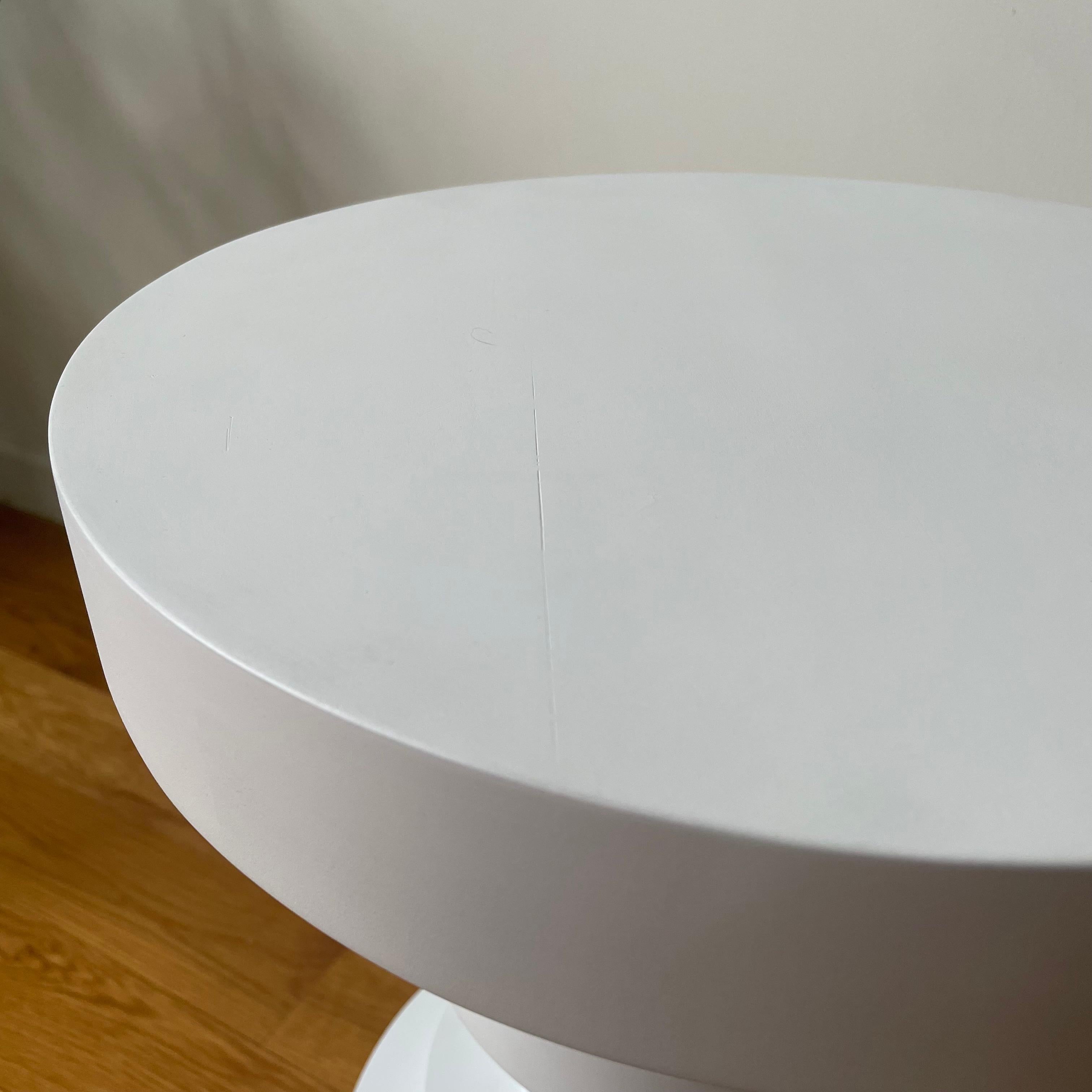 Sass Side Table from Souda, Tall, White, Wood, Factory 2nd, In Stock Bon état - En vente à Brooklyn, NY