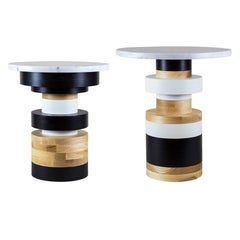 Sass Side Table Pair from Souda, Short and Medium, Made to Order