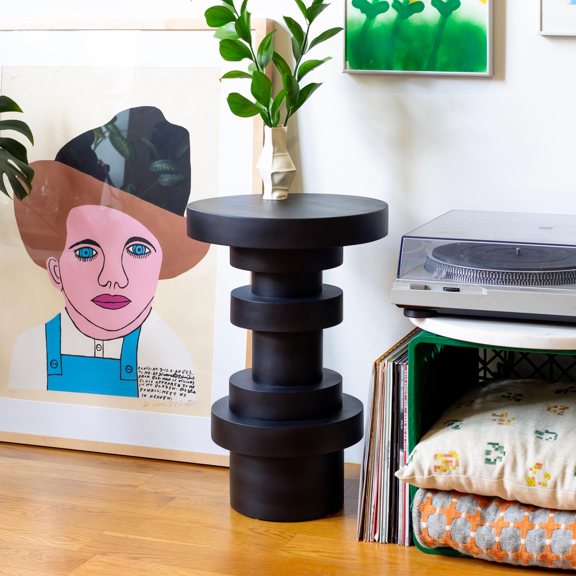 Sass Side Tables from Souda, Pair, Black, Wood End Tables, Made to Order (amerikanisch) im Angebot