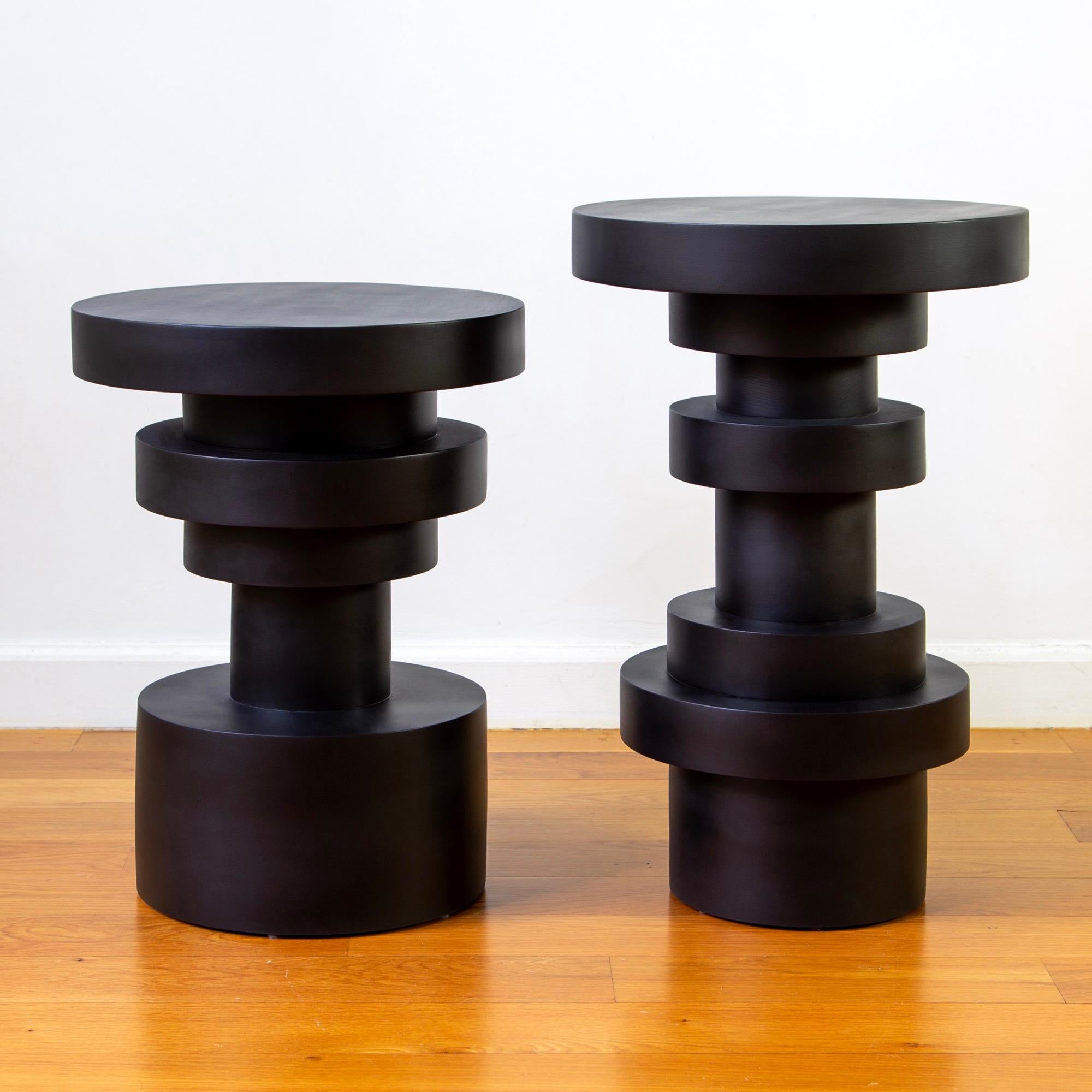 Sass Side Tables from Souda, Pair, Black, Wood End Tables, Made to Order im Angebot 2
