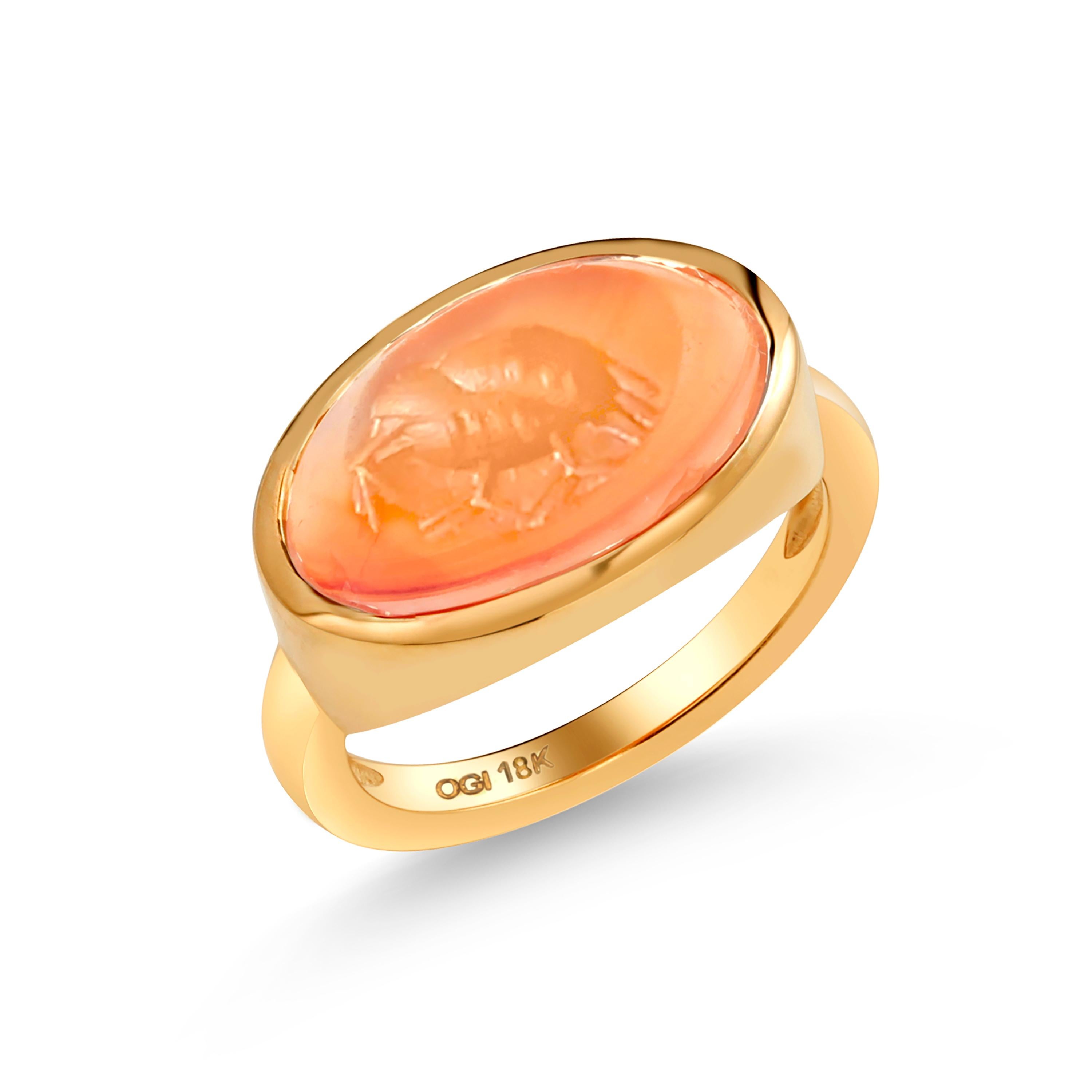 Antiker Sassanischer 18 Karat Ring mit orange-rotem Karneol-Siegelperlen aus dem 7. Jahrhundert 4