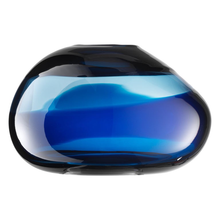 For Sale: Blue (02365) Sassi Bowl in Hand Blown Murano Glass by Luciano Gaspari