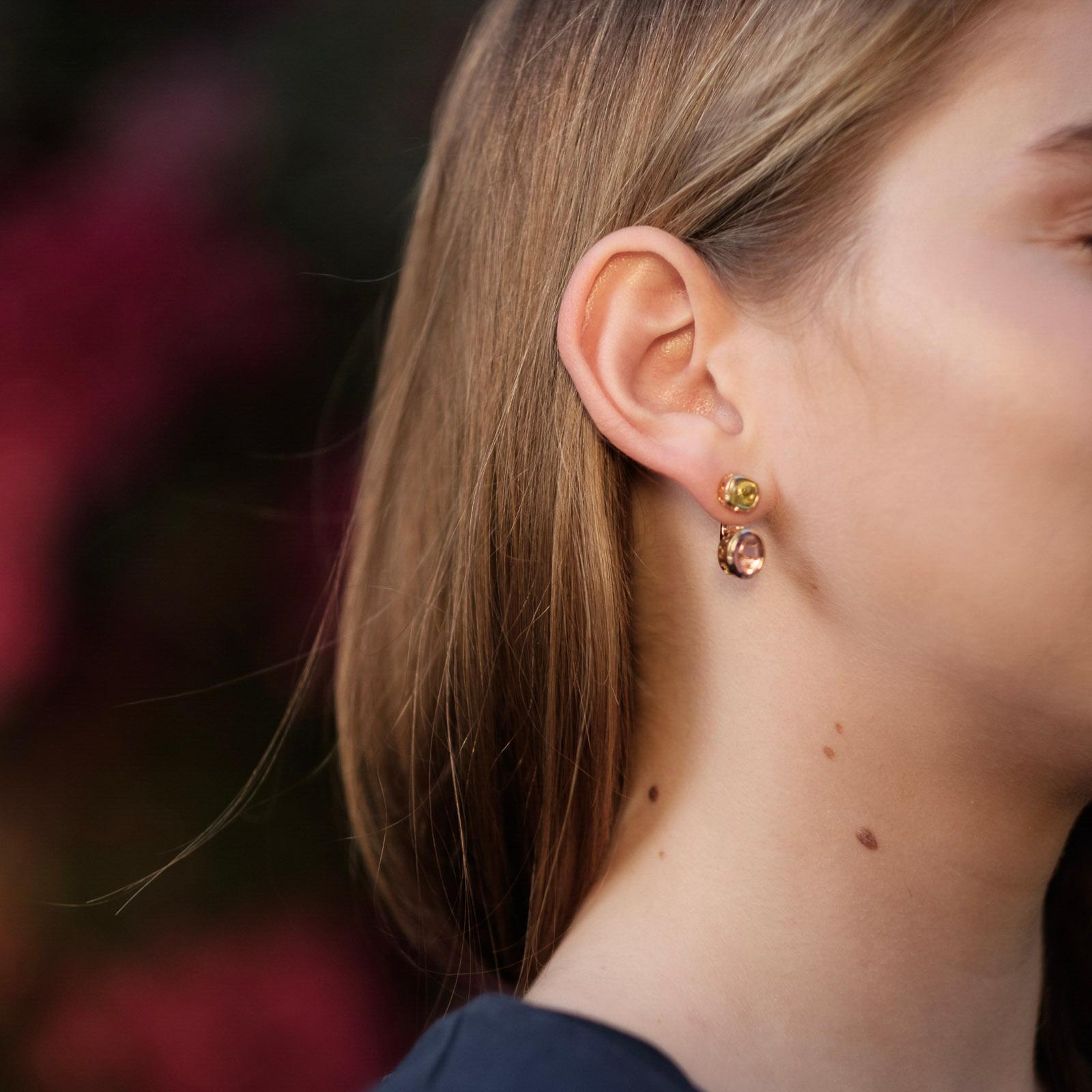Women's Sassi Fine Jewellery Secret of Berenice, Amethyst-Peridot Back to Front Earrings For Sale