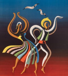 Sassi, Original Vintage Poster, Central America, Italian Line, Ships, 1960