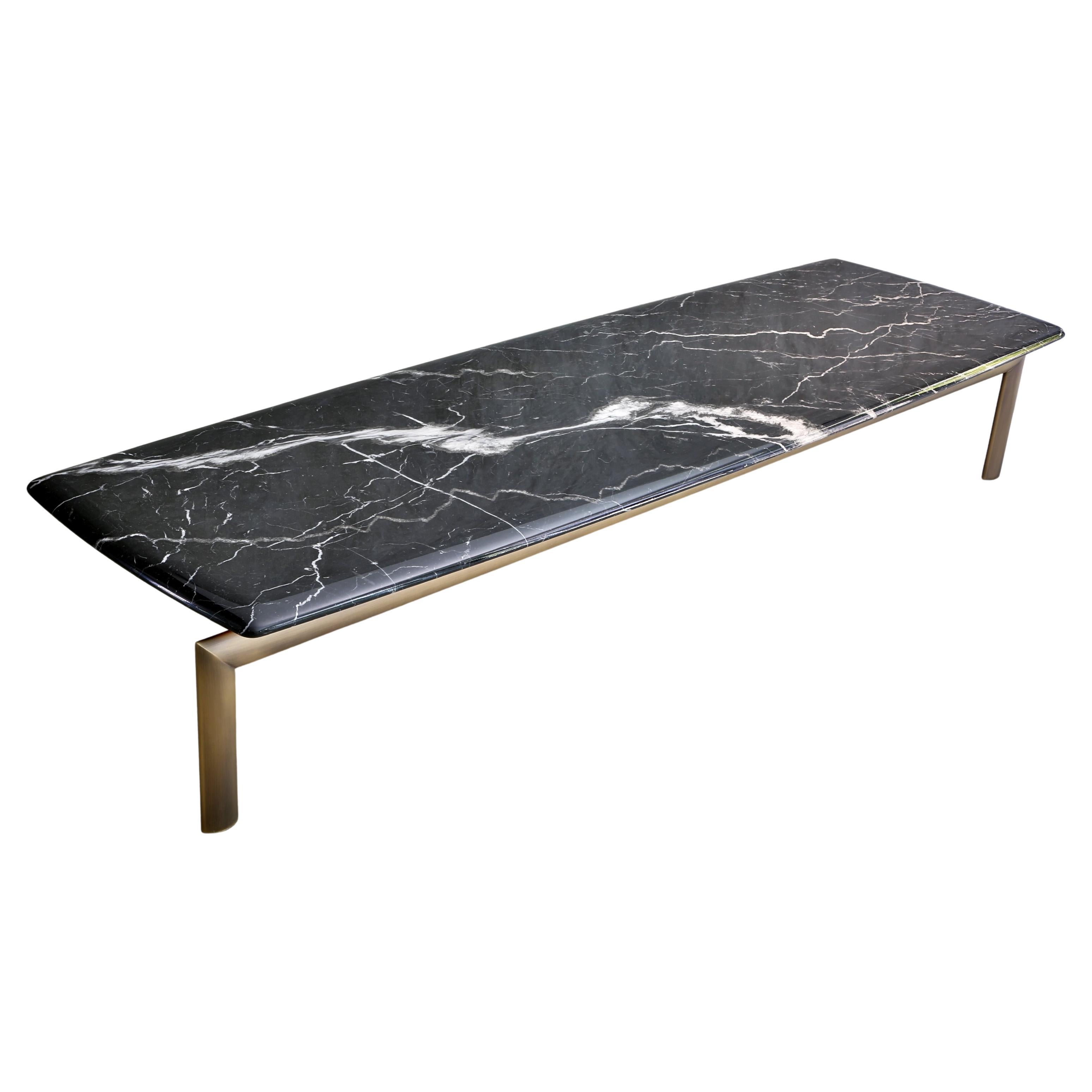 Sasso 200 Statuario Marble And Light Bronze Metal Coffee Table by Casa Casati