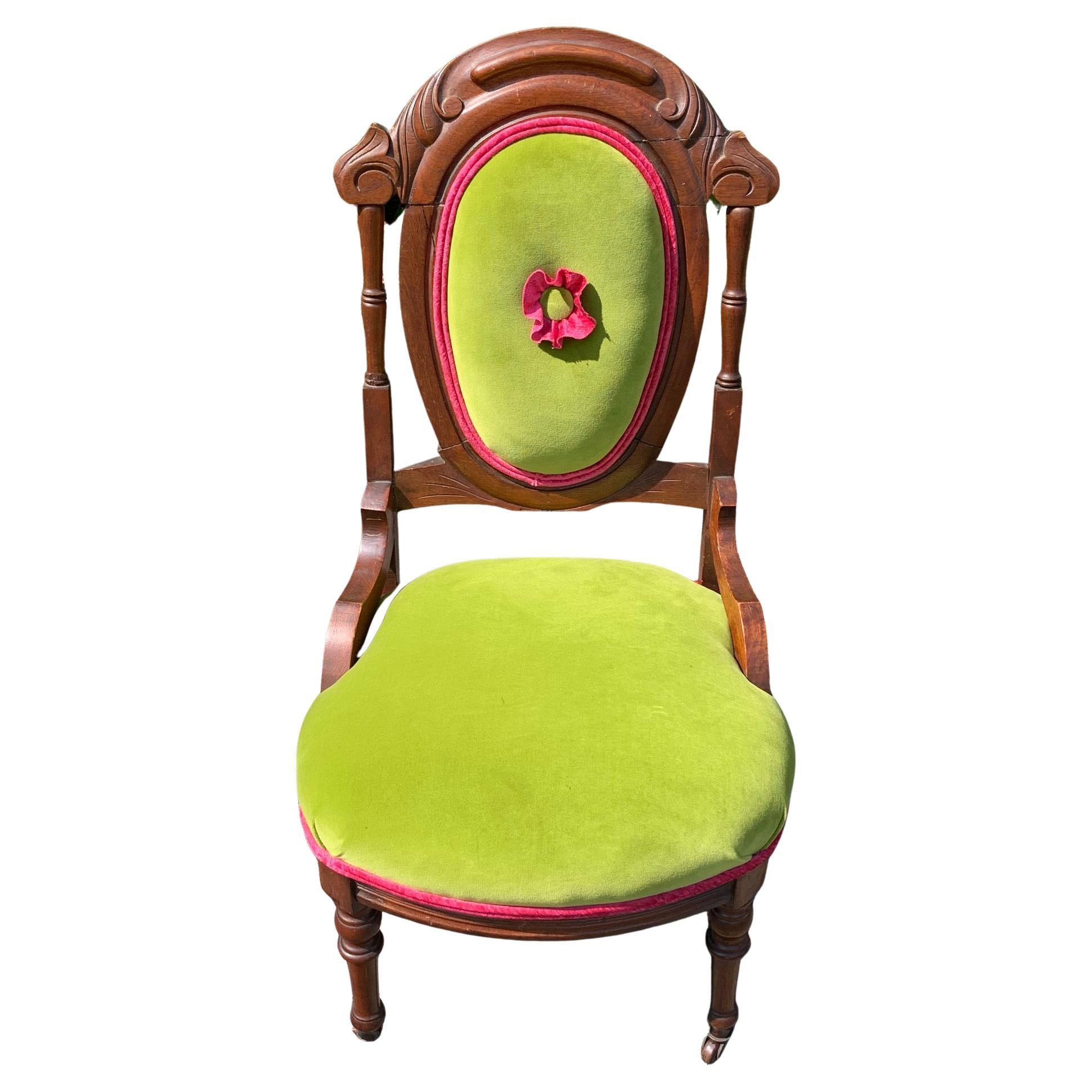 Sassy Little Occasional Chair in Chartreuse For Sale