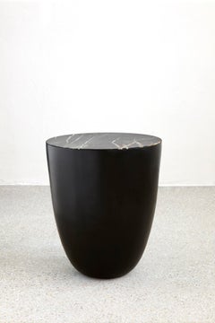 Unique SAT Side Table in Handsculpted Synthetic Resin and Stone by Megarisiotis