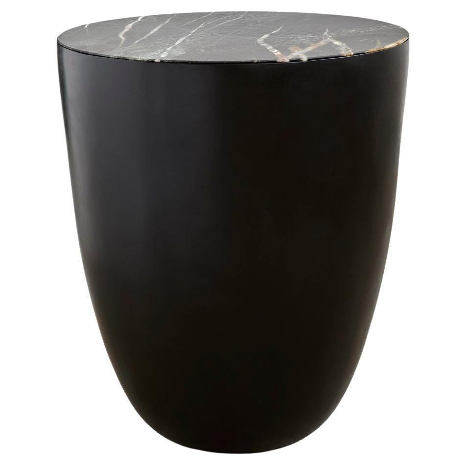Unique SAT Side Table in Handsculpted Synthetic Resin and Stone by Megarisiotis