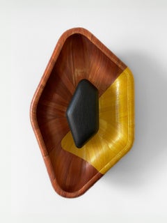 Satara Wall Light in Straw Marquetry and Solid Oak Wood by Pendhapa