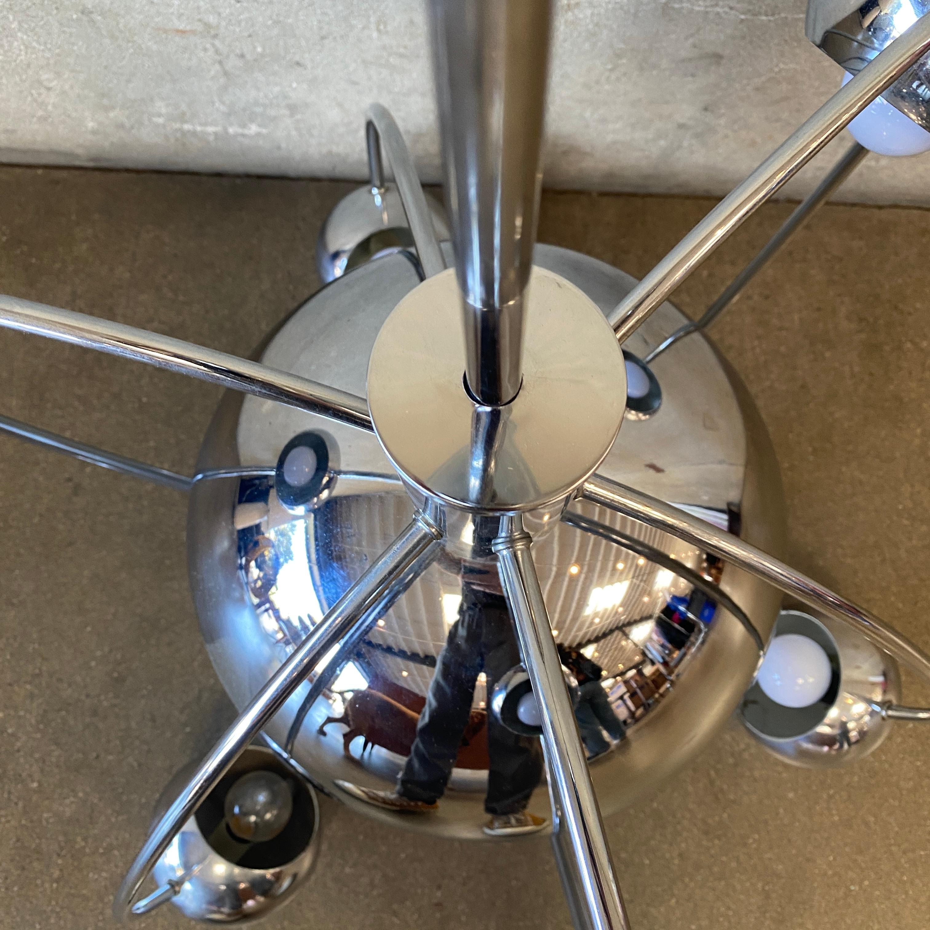 Italian Satellite Chandelier Chrome by Reggiani, Italy, 1970s For Sale