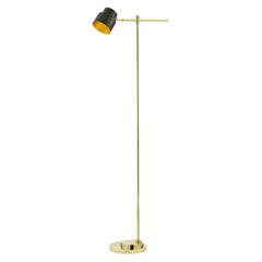 Satellite Jet Black Brass Floor Lamp