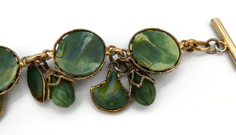 Satellite Paris Vintage Faux Jade Charm Bracelet For Sale at 1stDibs |  satellite paris jewelry, faux paris