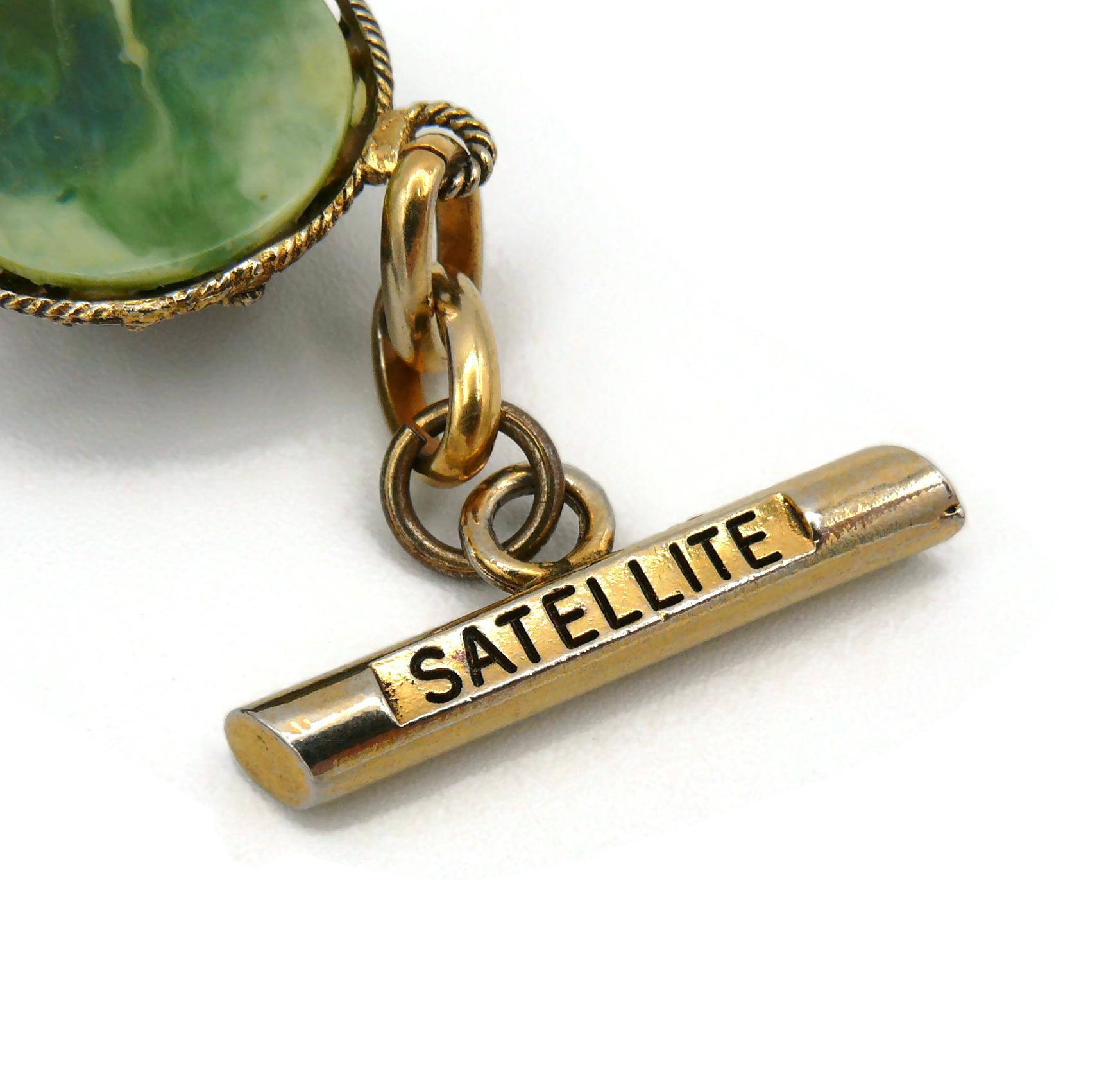 Satellite Paris Vintage Faux Jade Charm Bracelet For Sale 9