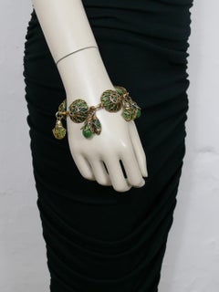 Satellite Paris Vintage Faux Jade Charm Bracelet
