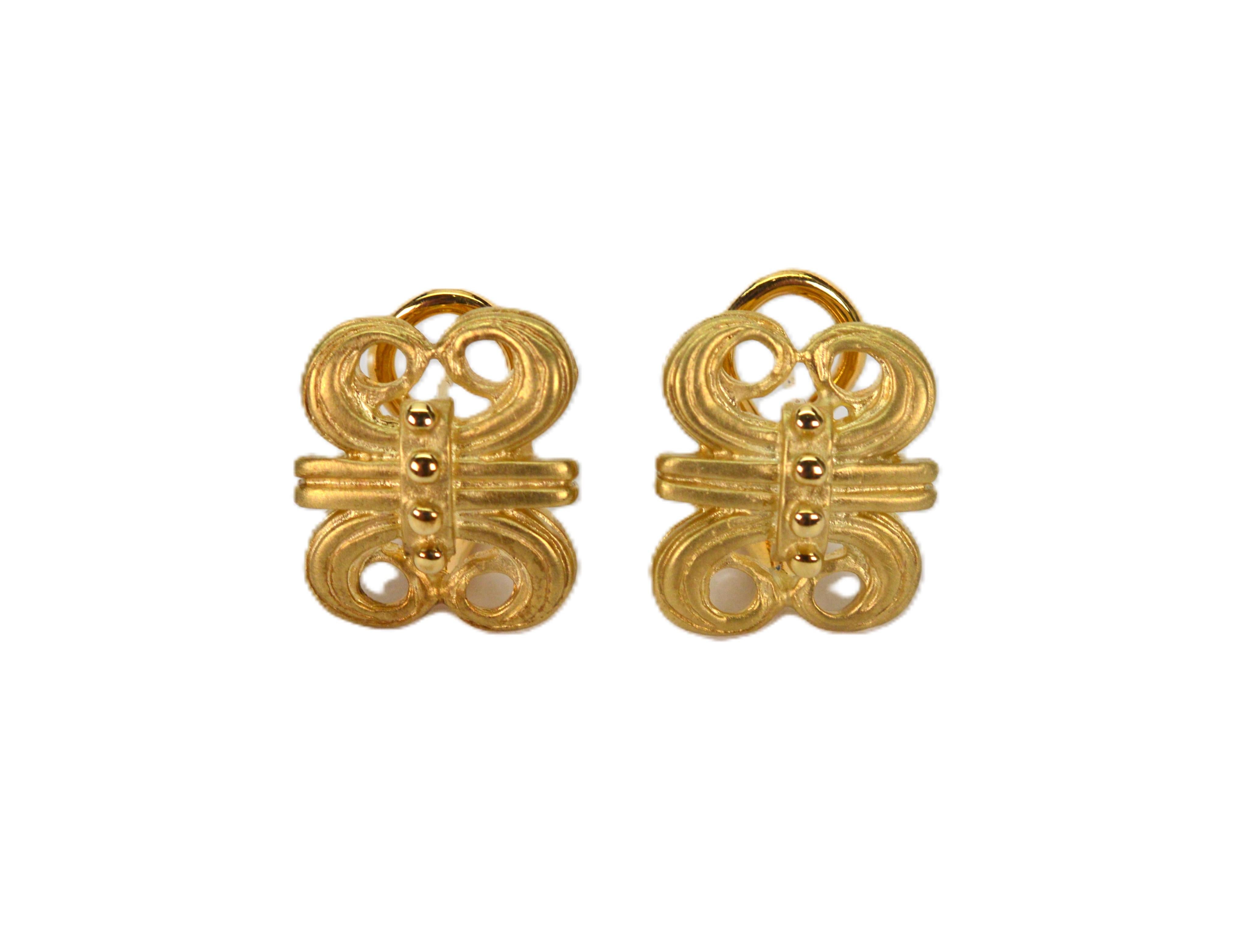 Lot de bracelets et de boucles d'oreilles en or 14 carats Satin Fleur De Lis en vente 1