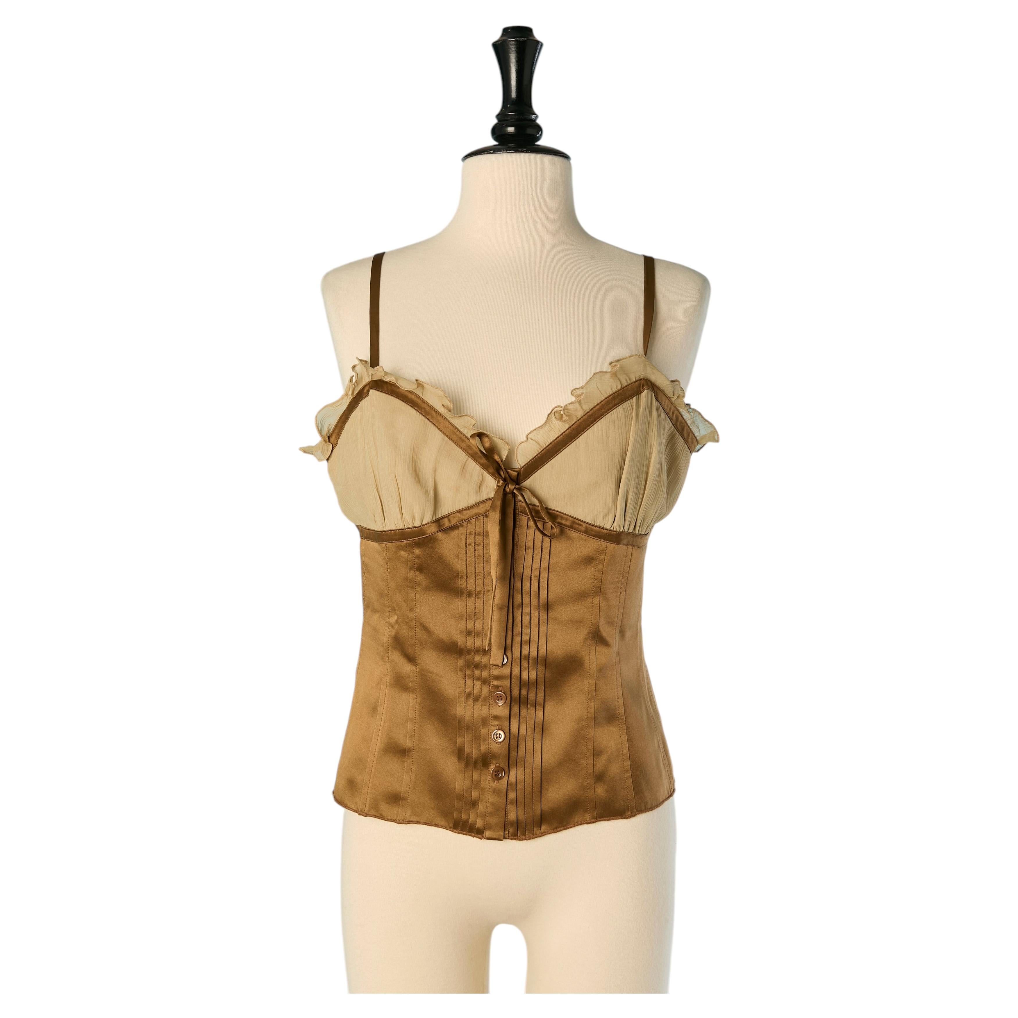 Satin and chiffon bustier top MOSCHINO CHEAP & CHIC