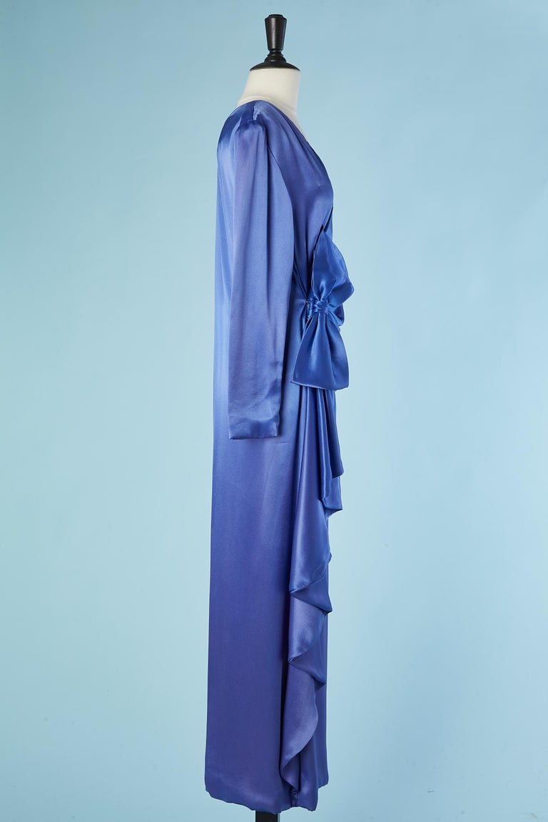 Women's Satin asymmetrical draped cocktail dress with bow Givenchy Nouvelle Boutique For Sale