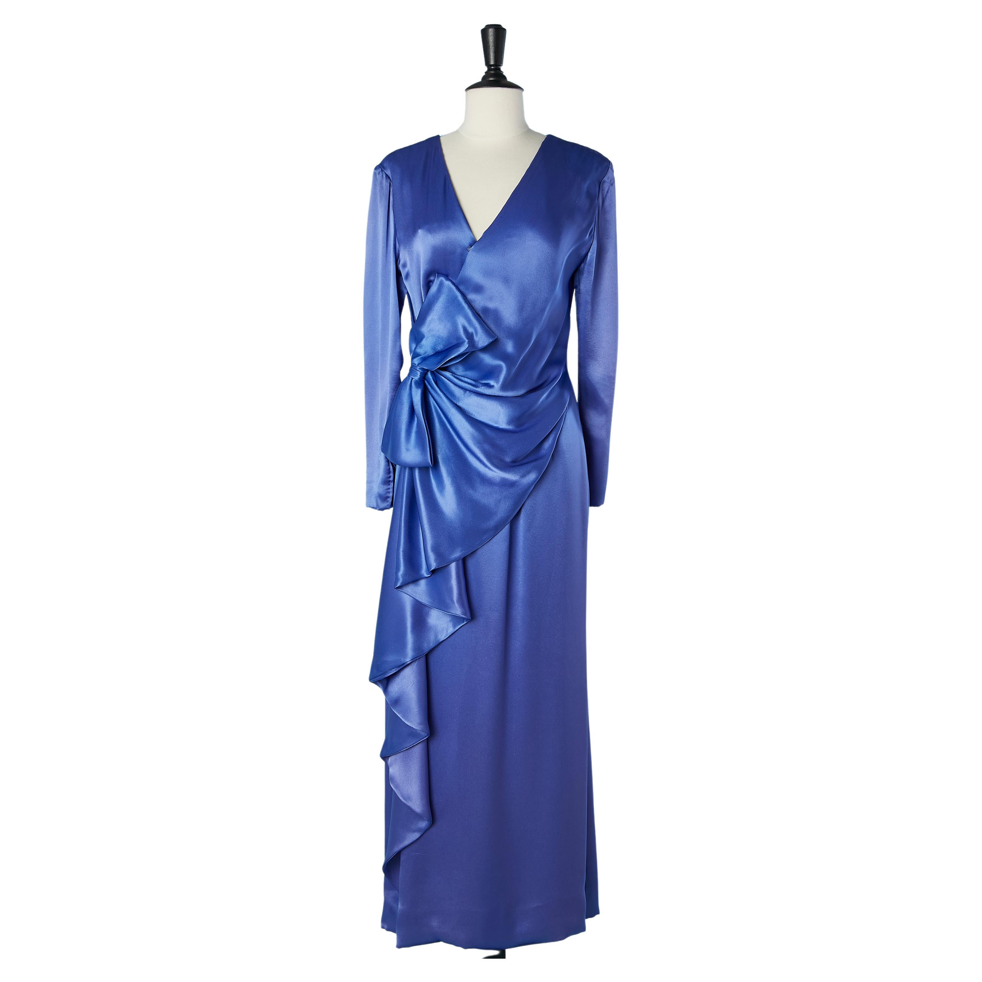 Satin asymmetrical draped cocktail dress with bow Givenchy Nouvelle Boutique