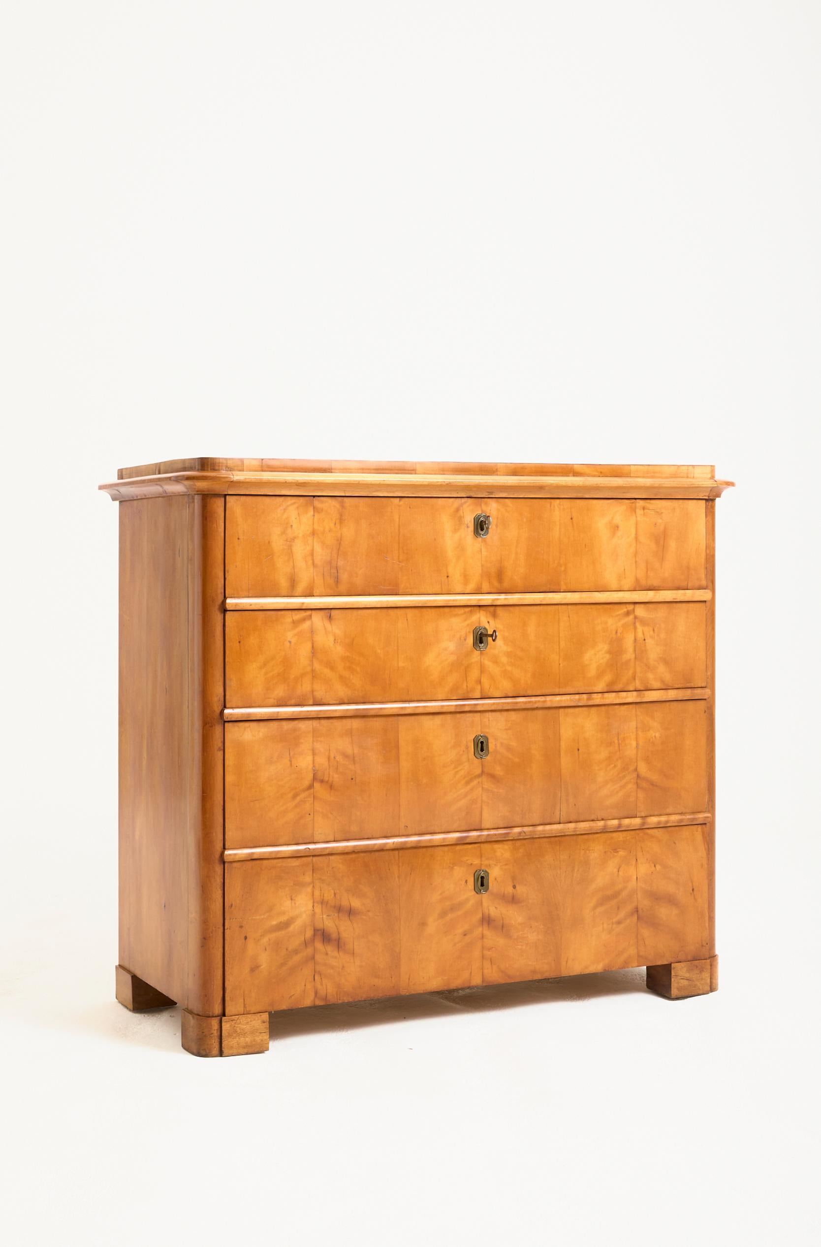 Swedish Satin Birch Chest of Drawers For Sale