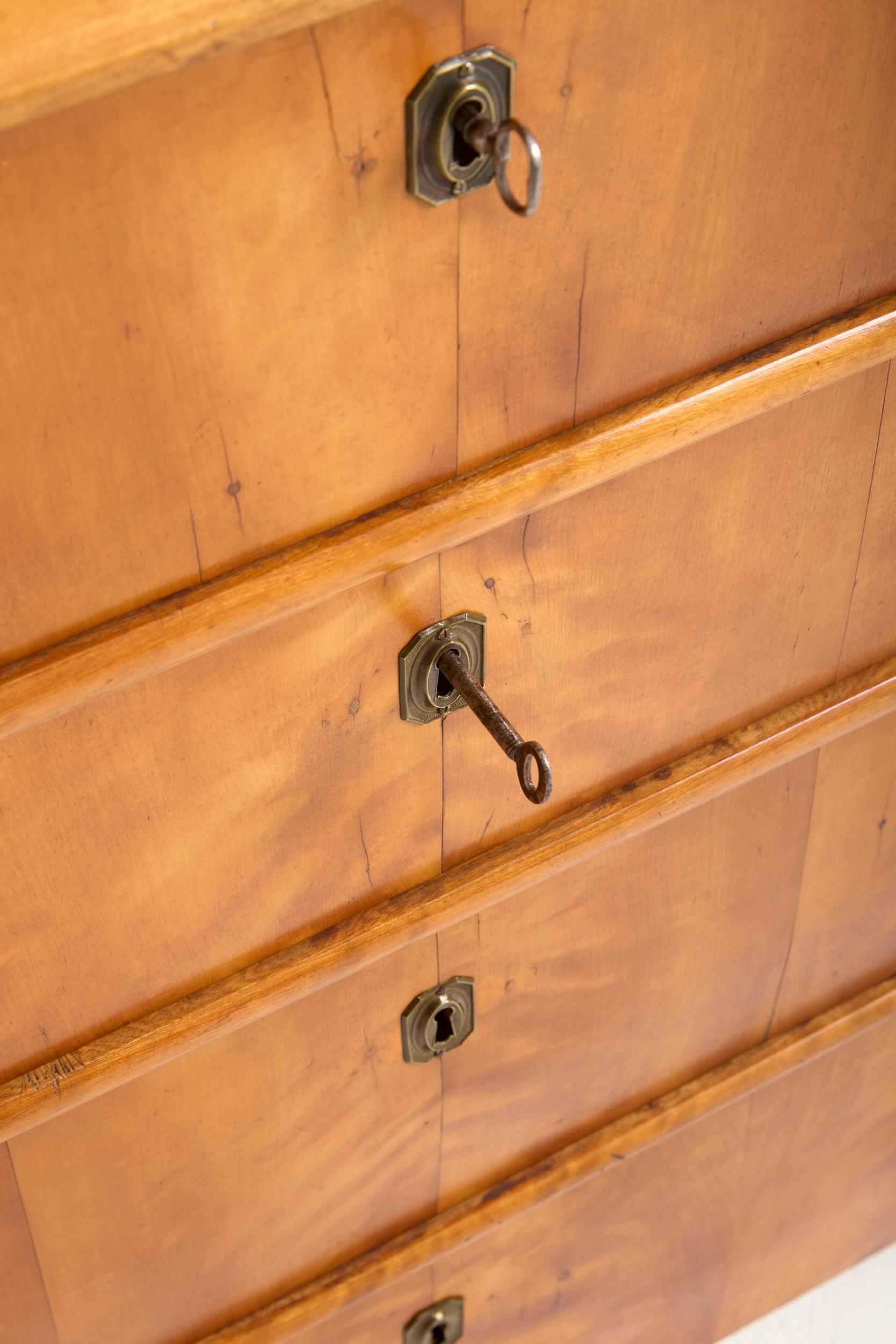 Satin Birch Chest of Drawers For Sale 4