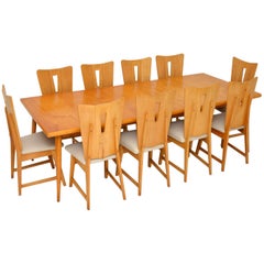 Satin Birch Dining Table 
10 Chairs Vintage, 1950’s