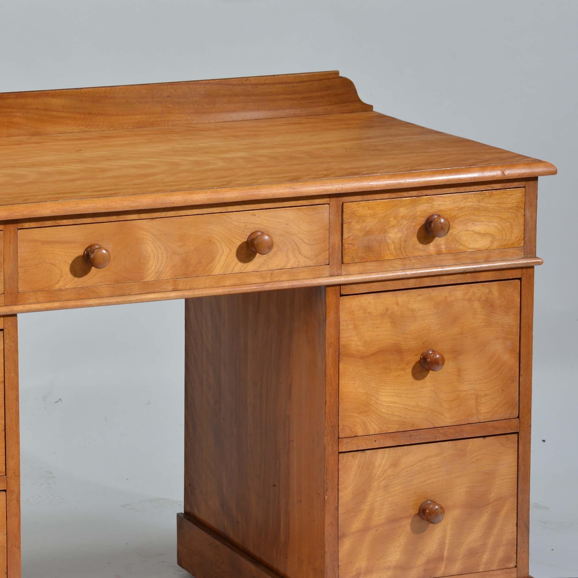 Satin birch dressing table, or desk
Designed as a dressing table, this is why there are no locks, it was thought that in a dressing table did not require locks but a desk did, however it would also work very well as either and a good compact size