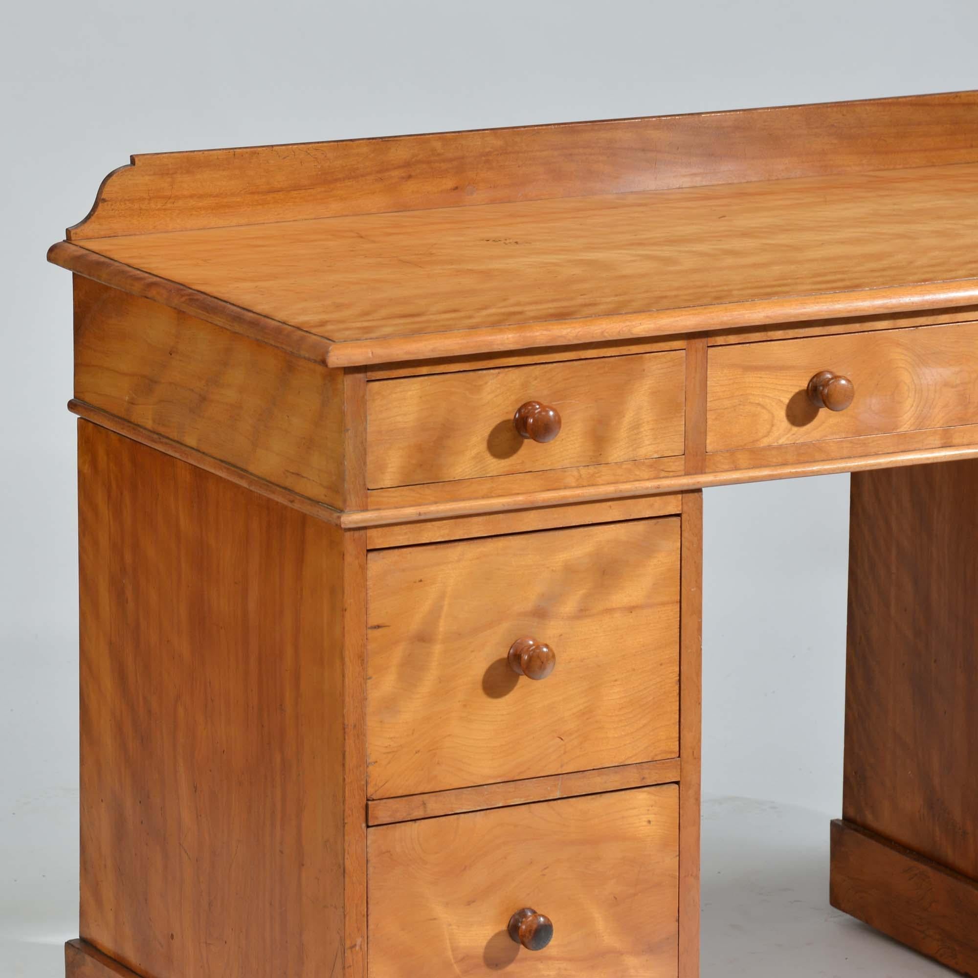 British Satin birch dressing table, or desk