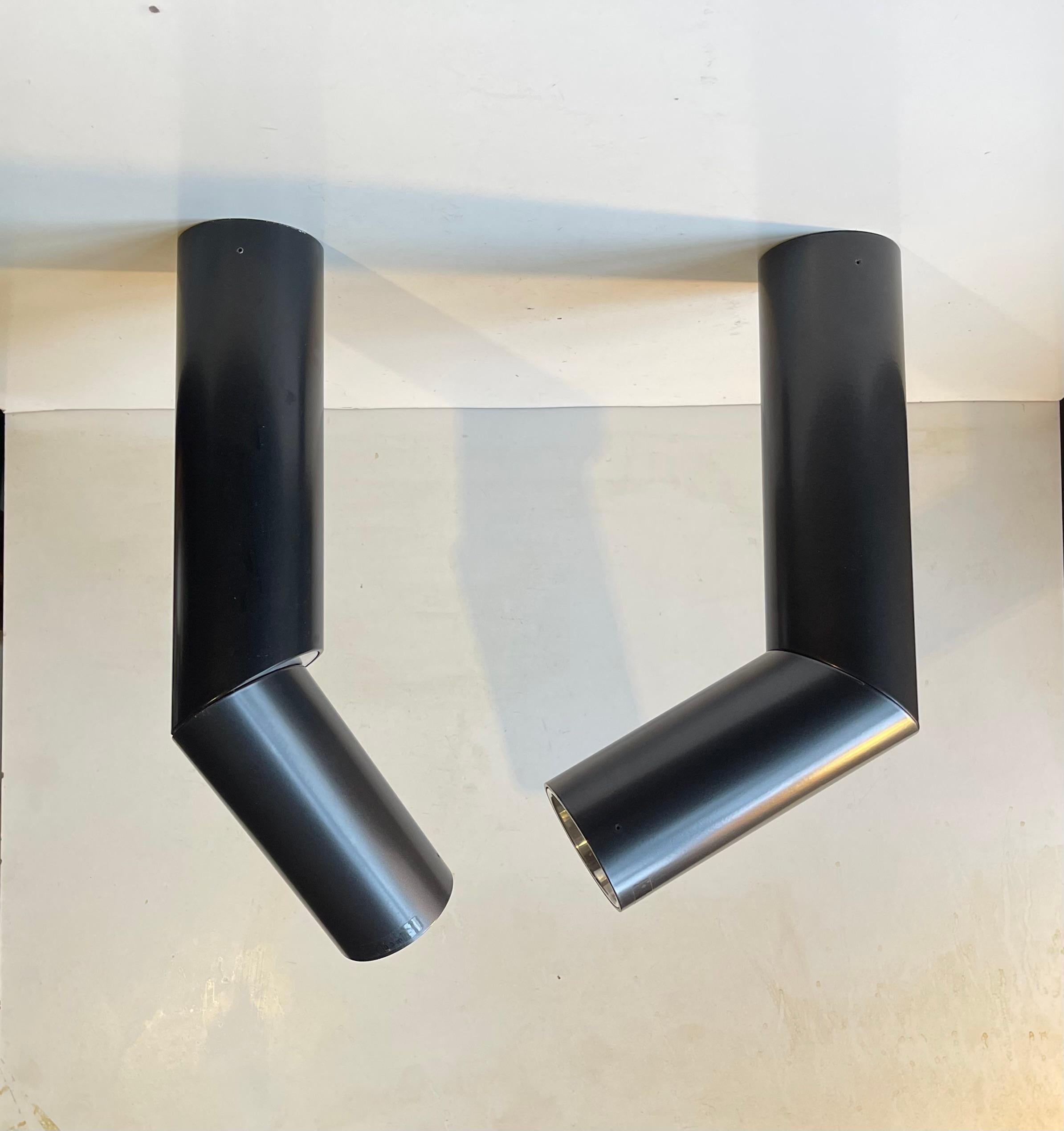 Satin Black E06 Minimalist Ceiling or Wall Lamps by Luceplan Italy In Good Condition For Sale In Esbjerg, DK