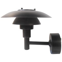 Satin Black PH 3-2.5 Outdoor Wall Lamp by Poul Henningsen for Louis Poulsen