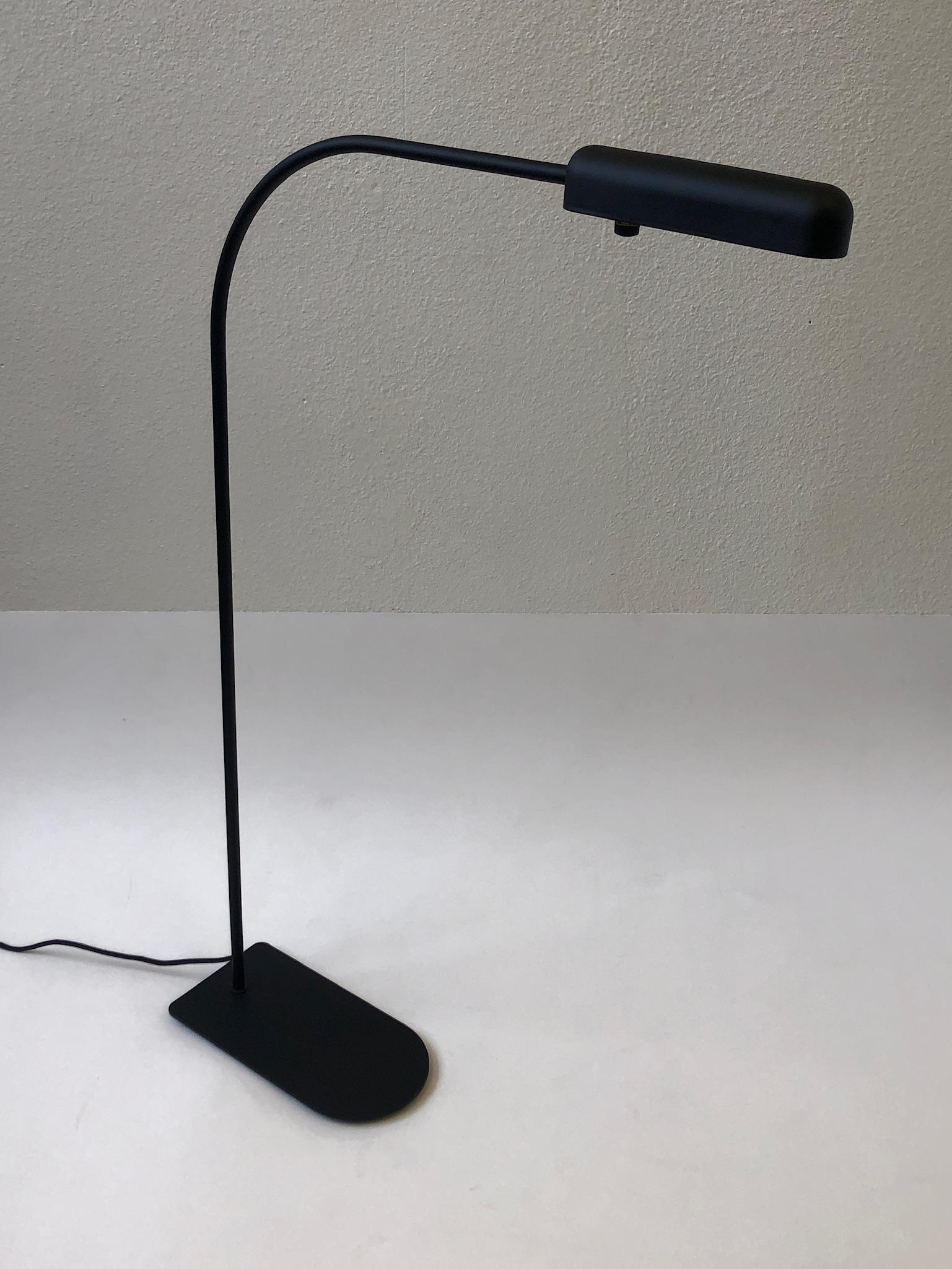 Steel Satin Black Reading Floor Lamp by Ron Rezek