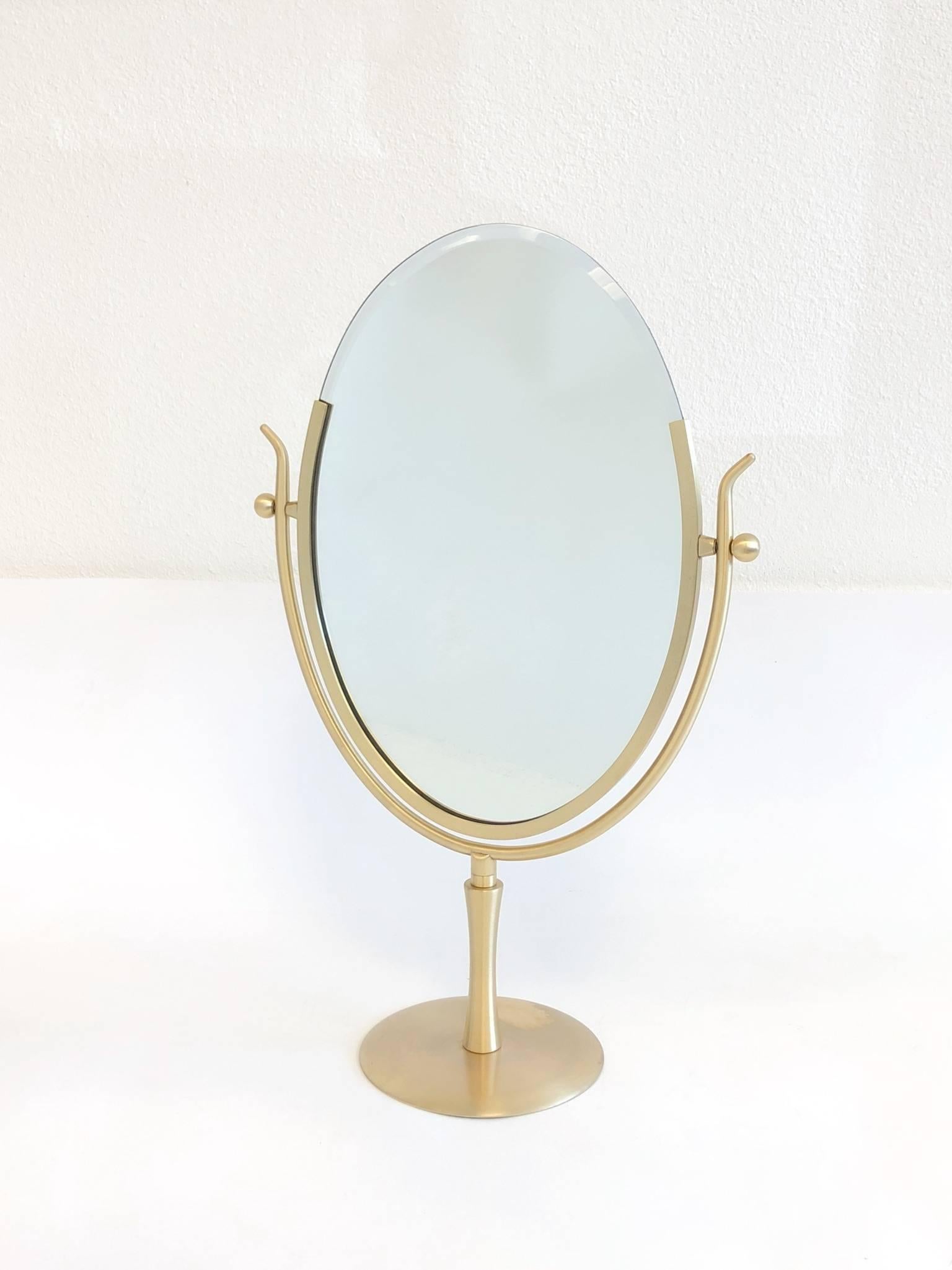 satin brass mirror