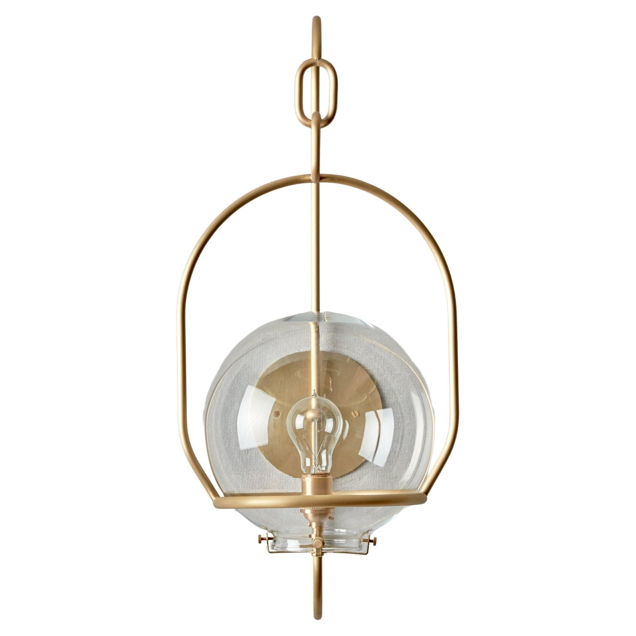 Satin Brass Emil Lantern - Large - Outdoor Use For Sale