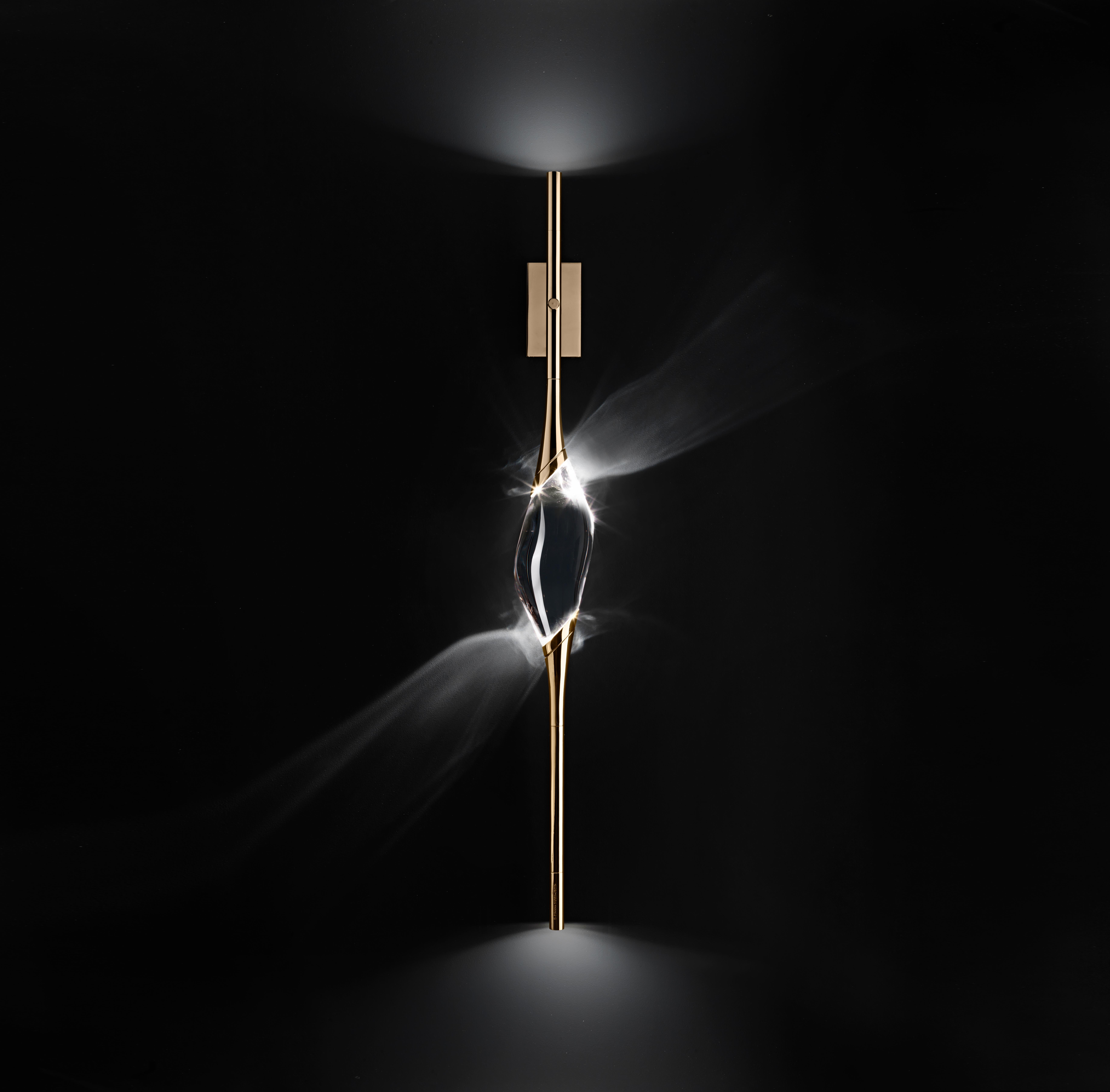 Aplique de pared Il Pezzo 12 de latón satinado by Il Pezzo Mancante Cristal en venta
