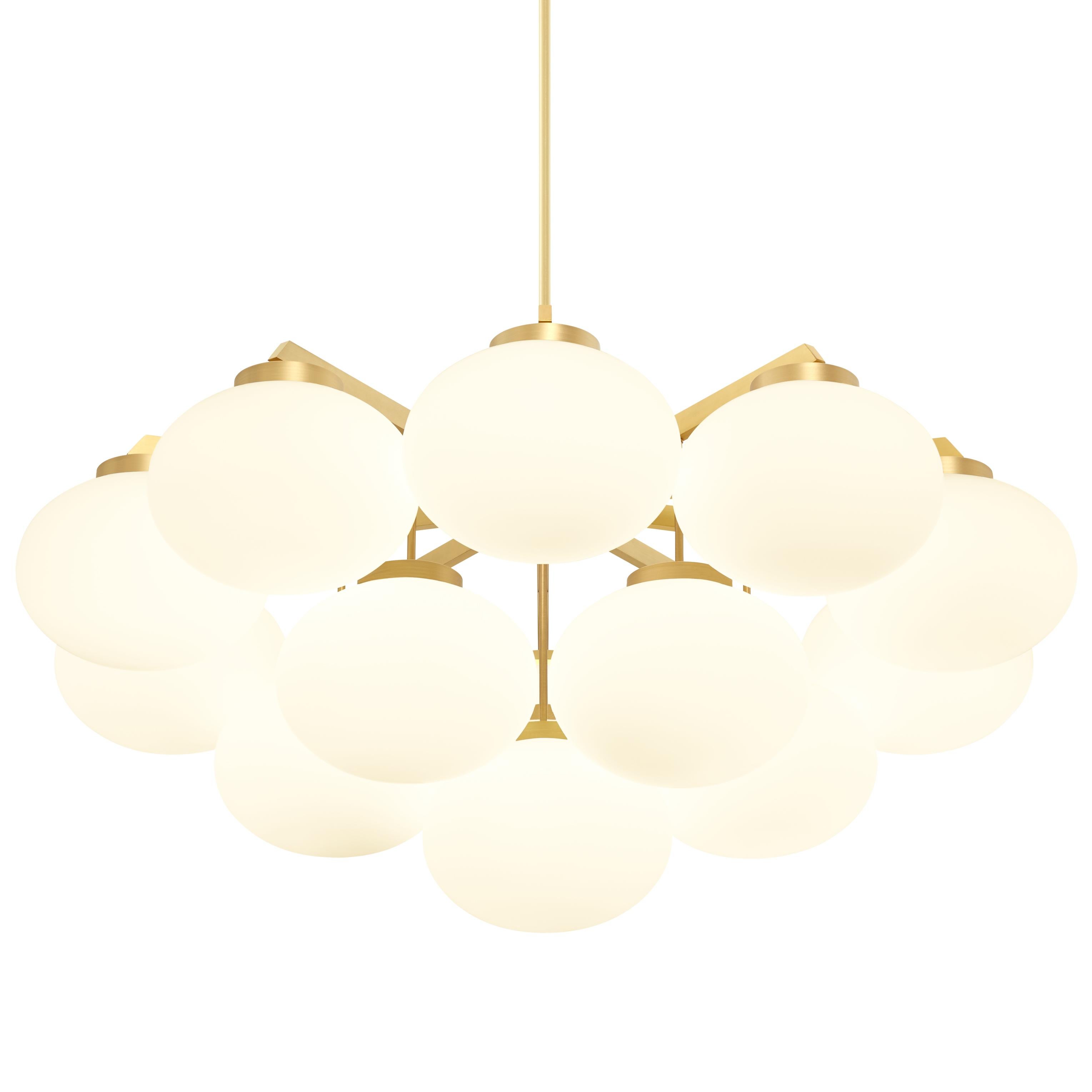 Modern Satin Brass Large Cloudesley Pendant Lamp by CTO Lighting For Sale